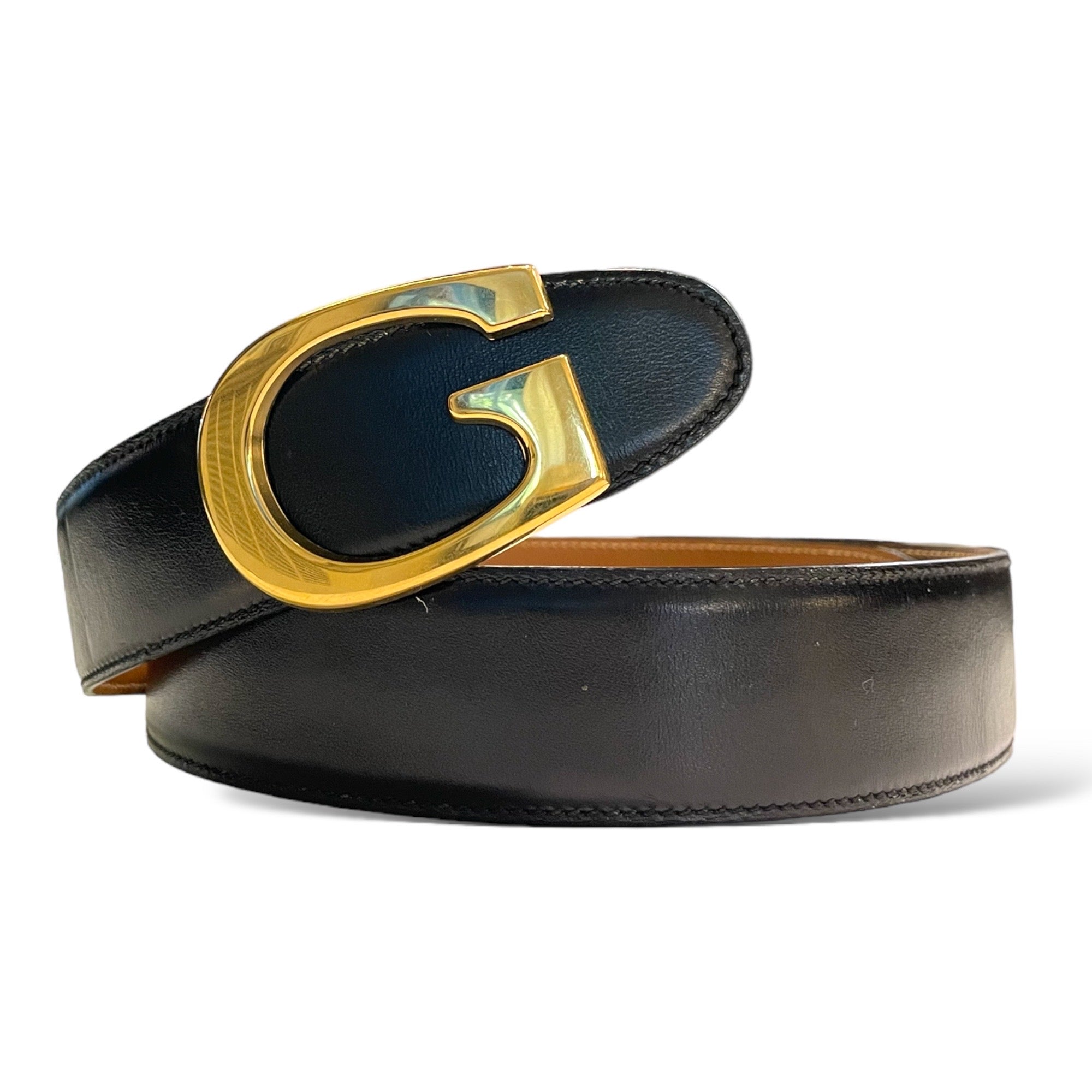 GUCCI Vintage Leather Belt with Removable Gold-Tone G Buckle |Size: 70/28|