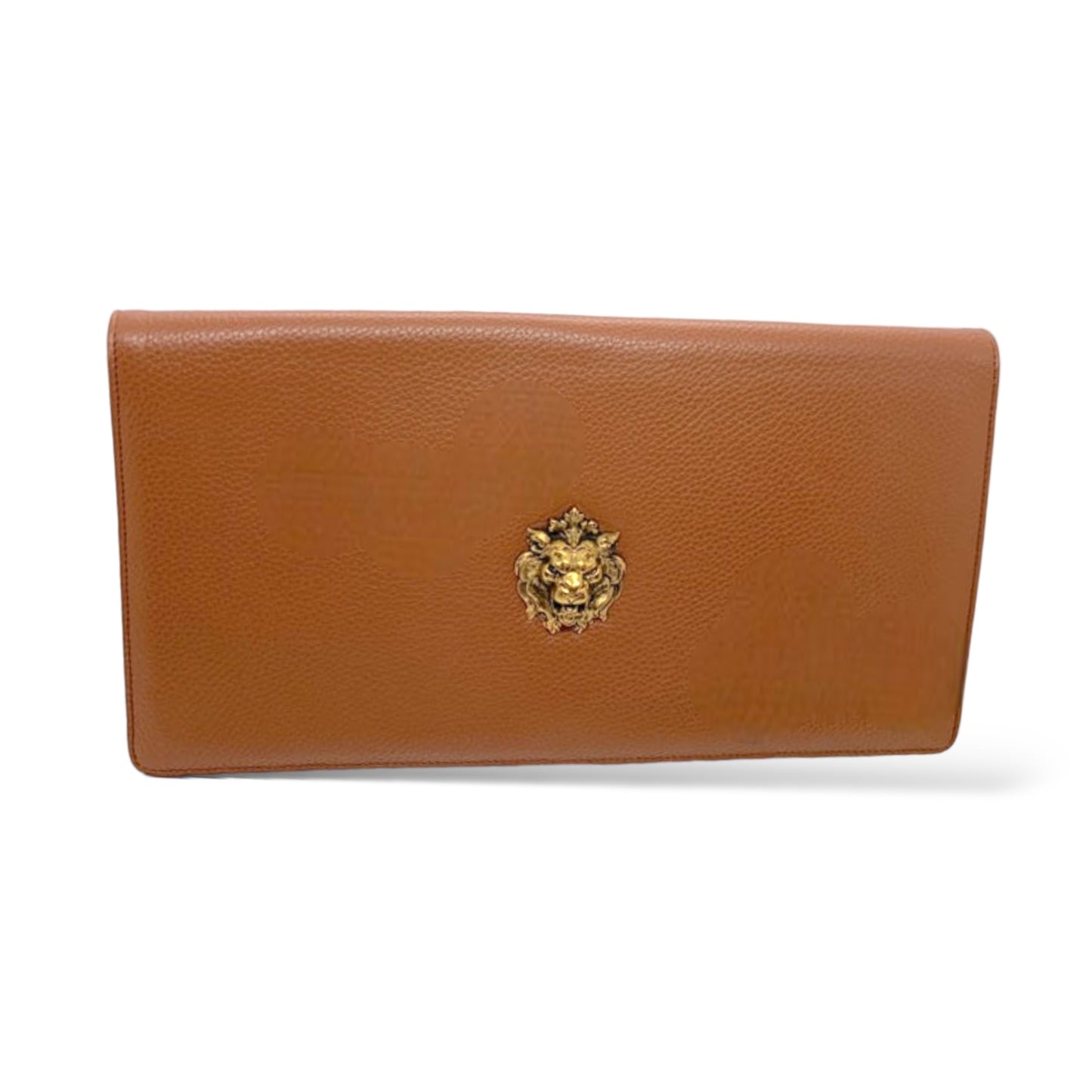 ELA STONE Paris Grained Cognac Leather Clutch