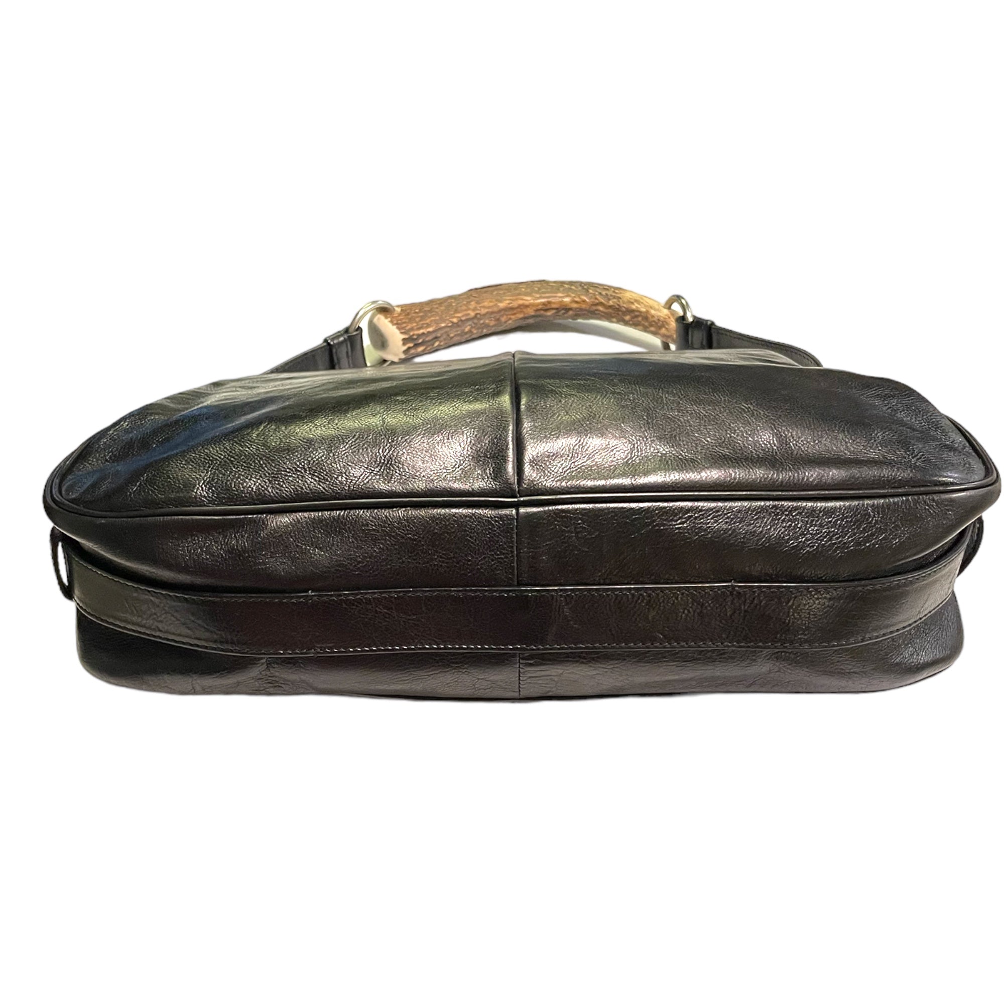 YVES SAINT LAURENT Tom Ford Deer Antler Style Black Leather Purse
