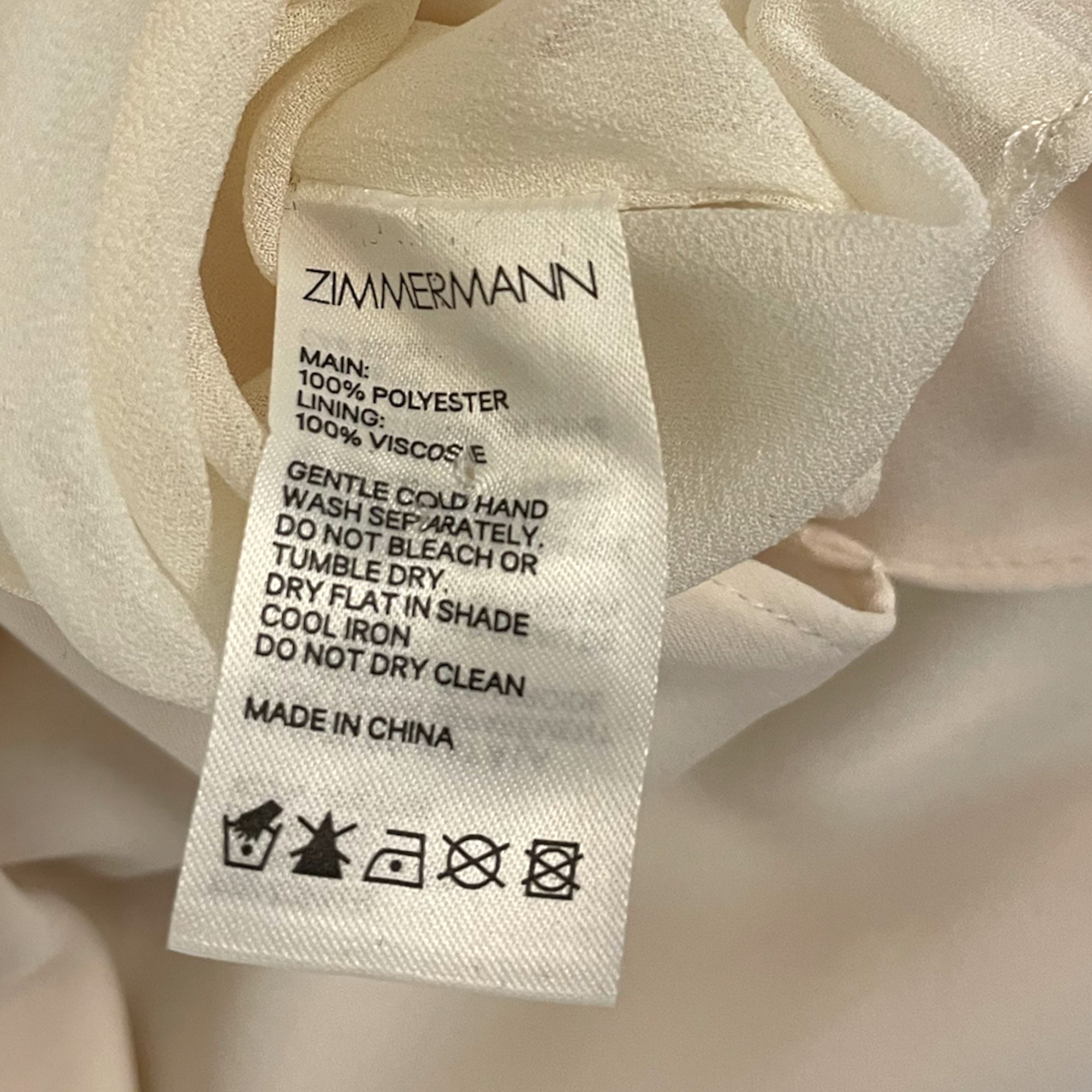 ZIMMERMANN Gold-Tone Chain-Link Accent Long Sleeve Blouse | Size: XS | 0 |