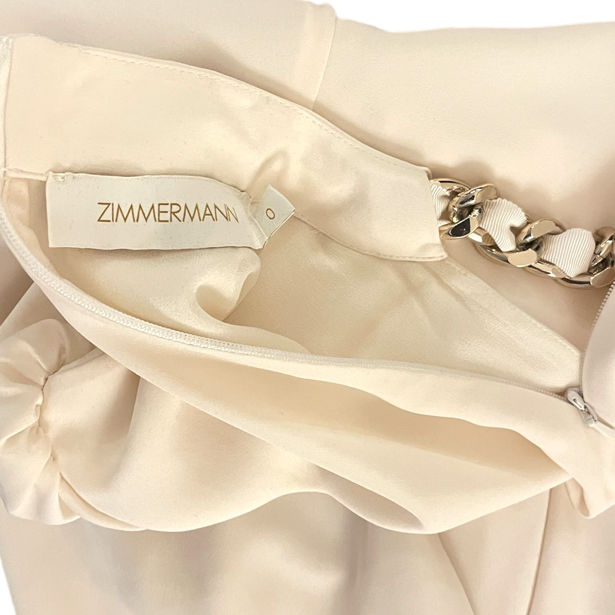 ZIMMERMANN Gold-Tone Chain-Link Accent Long Sleeve Blouse | Size: XS | 0 |