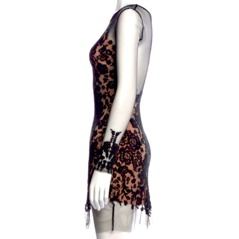 FOR LOVE & LEMONS Lace & Mesh Dress |Size: XS|
