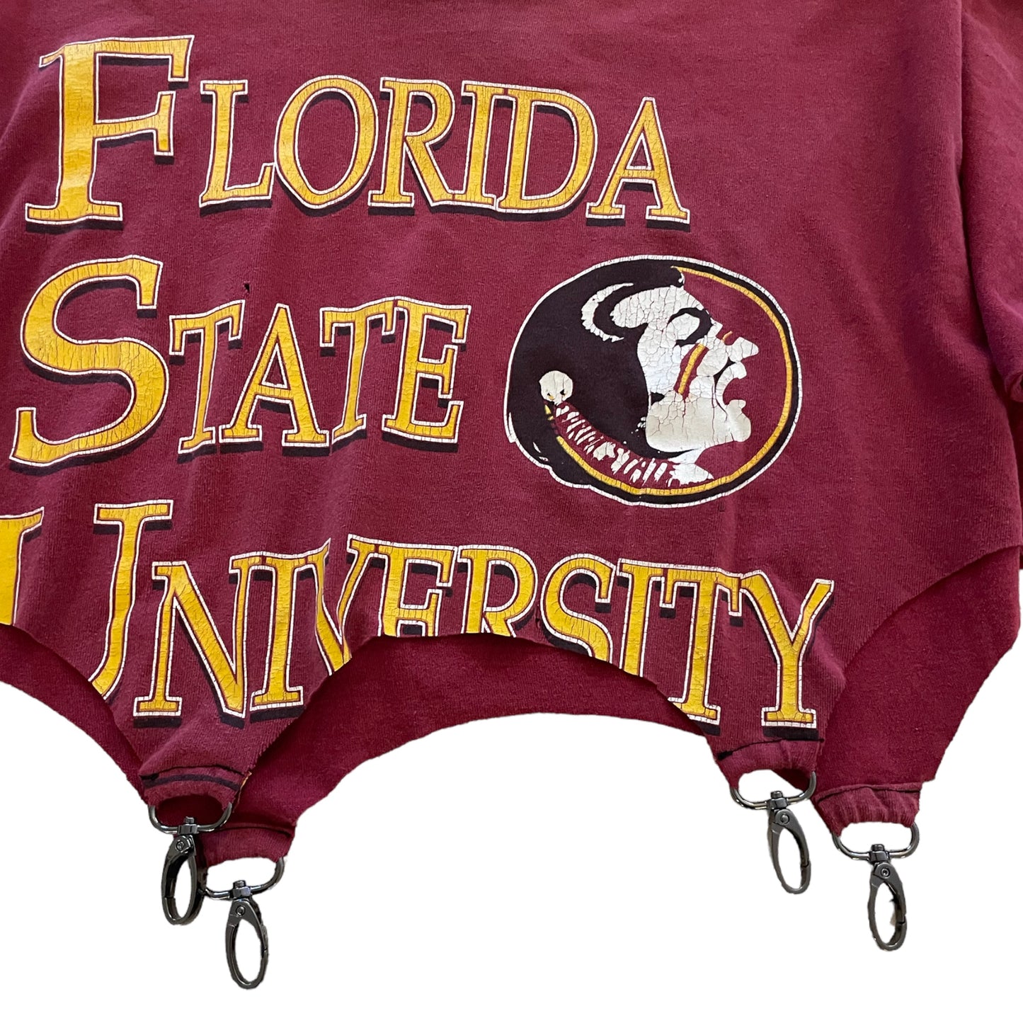 FURST OF A KIND Reworked VINTAGE Florida State University CLASP BOTTOM TEE