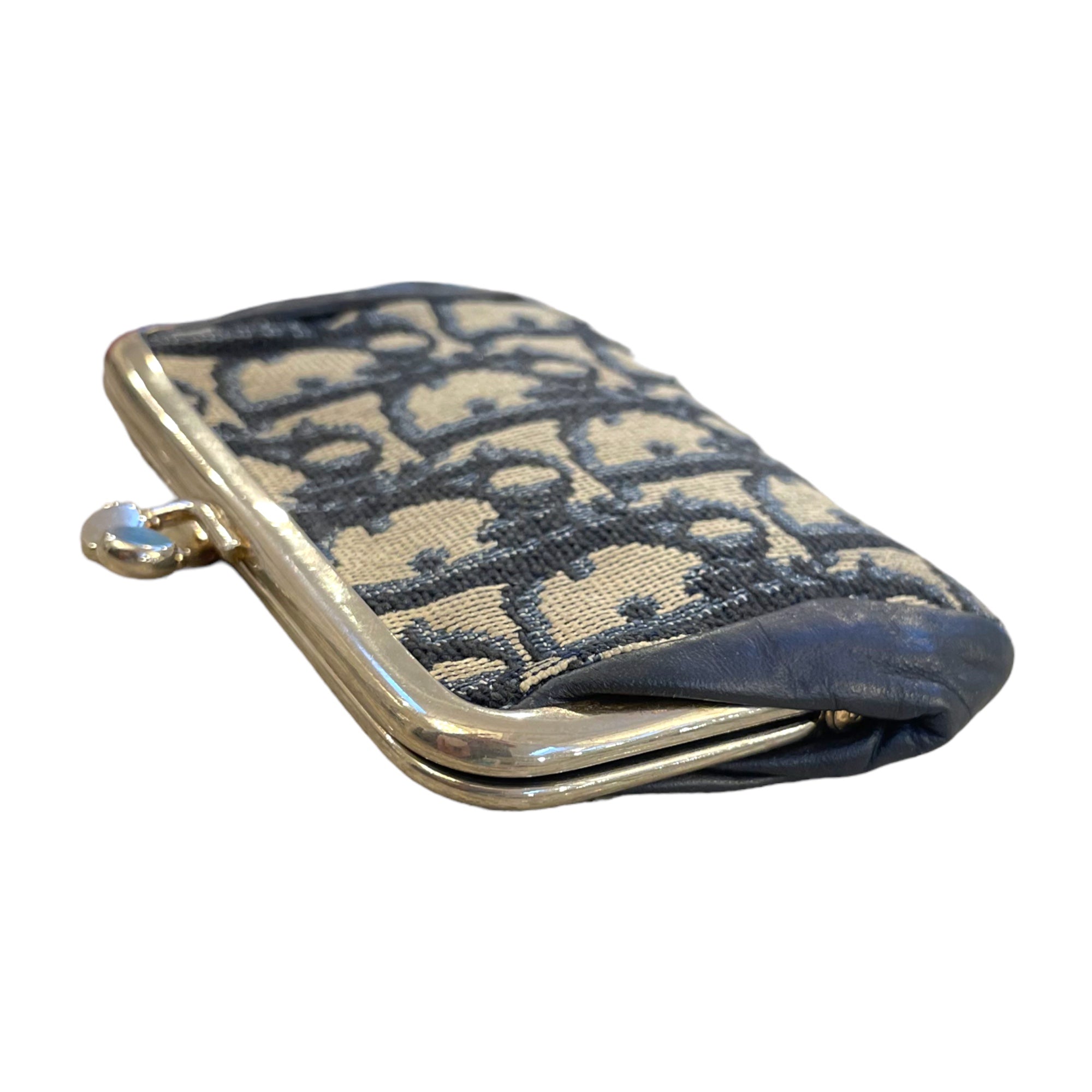 CHRISTIAN DIOR Classic Blue Diorissimo RARE😍 Vintage Kiss Lock Coin Purse