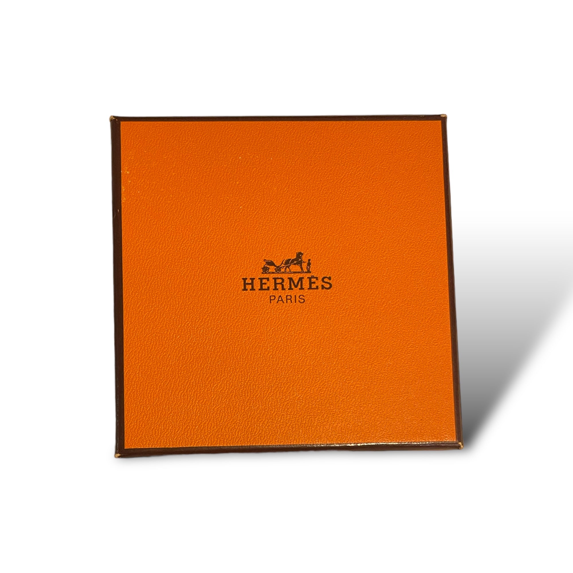 HERMÈS ORANGE Thin Slim Gold "Belt Buckle" Motif Bangle