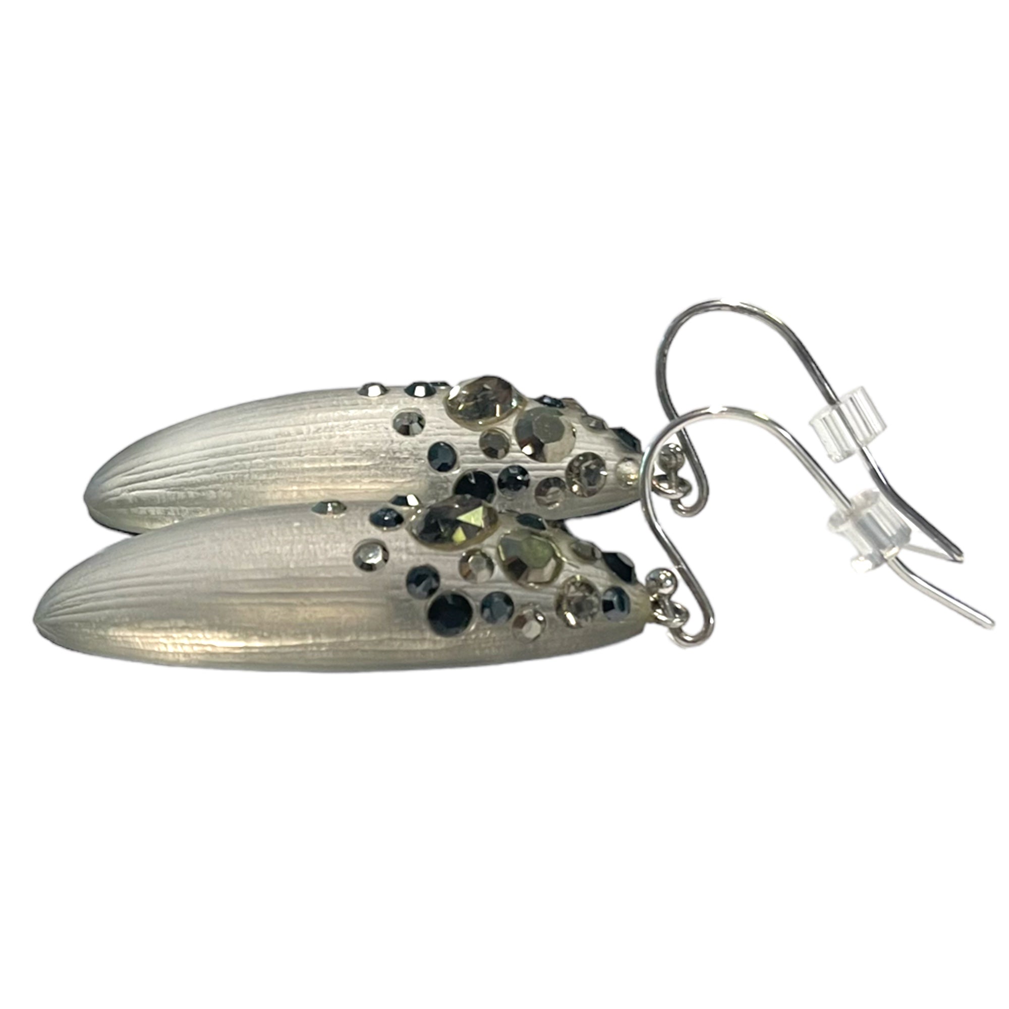 ALEXIS BITTAR Hand Carved Lucite Crystal Encrusted Drop EARRINGS