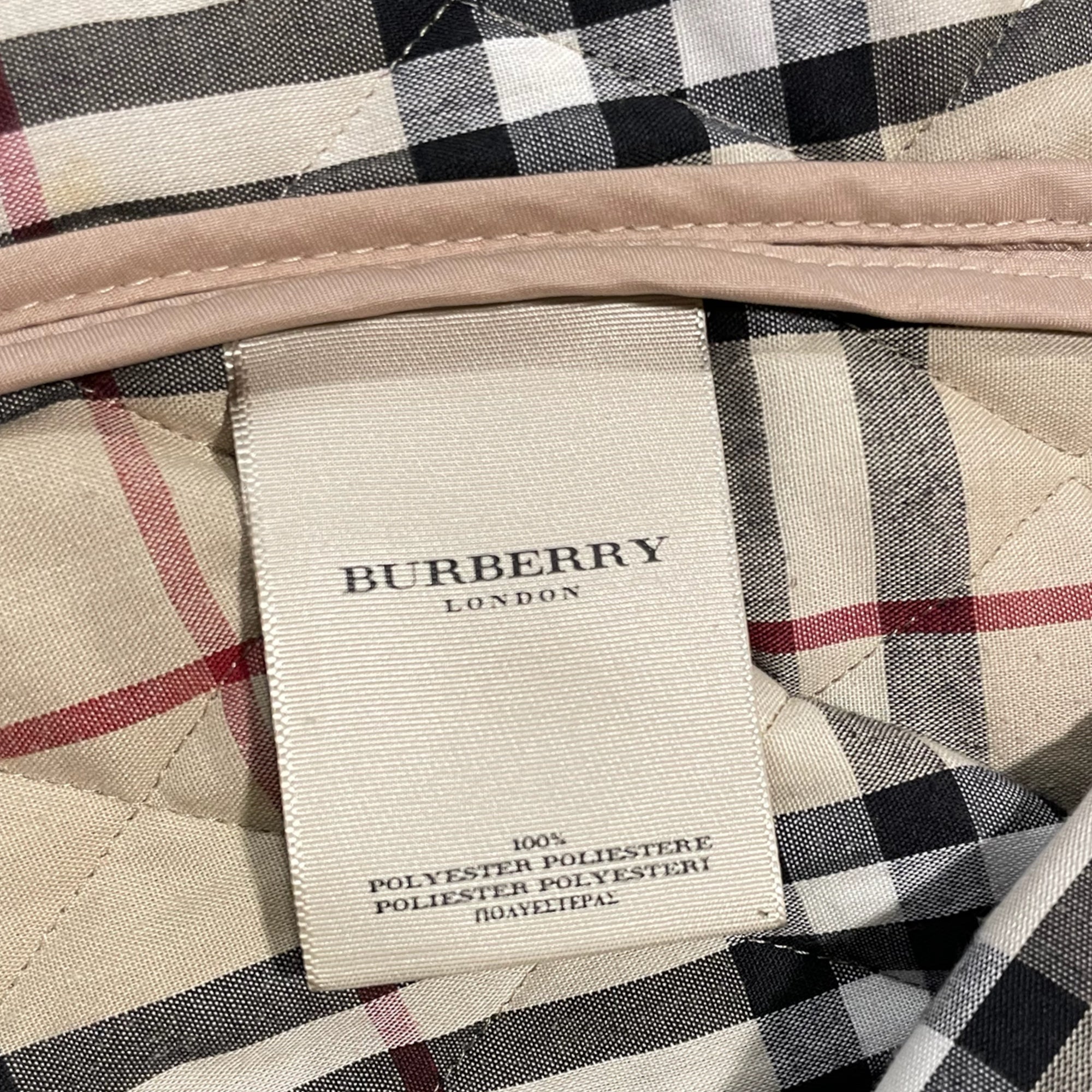 BURBERRY LONDON Classic Quilted Tan/Check Lined Coat |Size: Small|