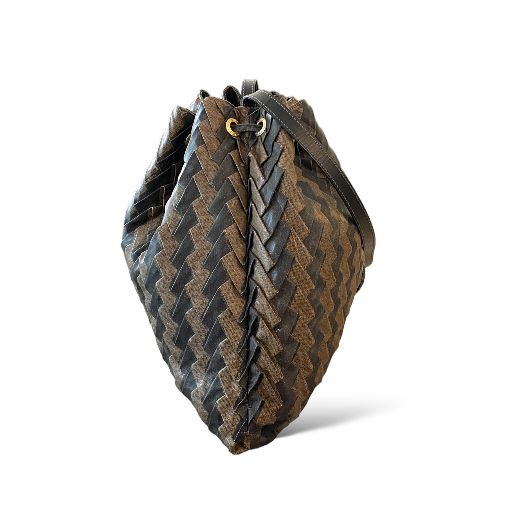 FENDI Vintage Pequin Woven Design Crossbody/Sling/Shoulder Bag