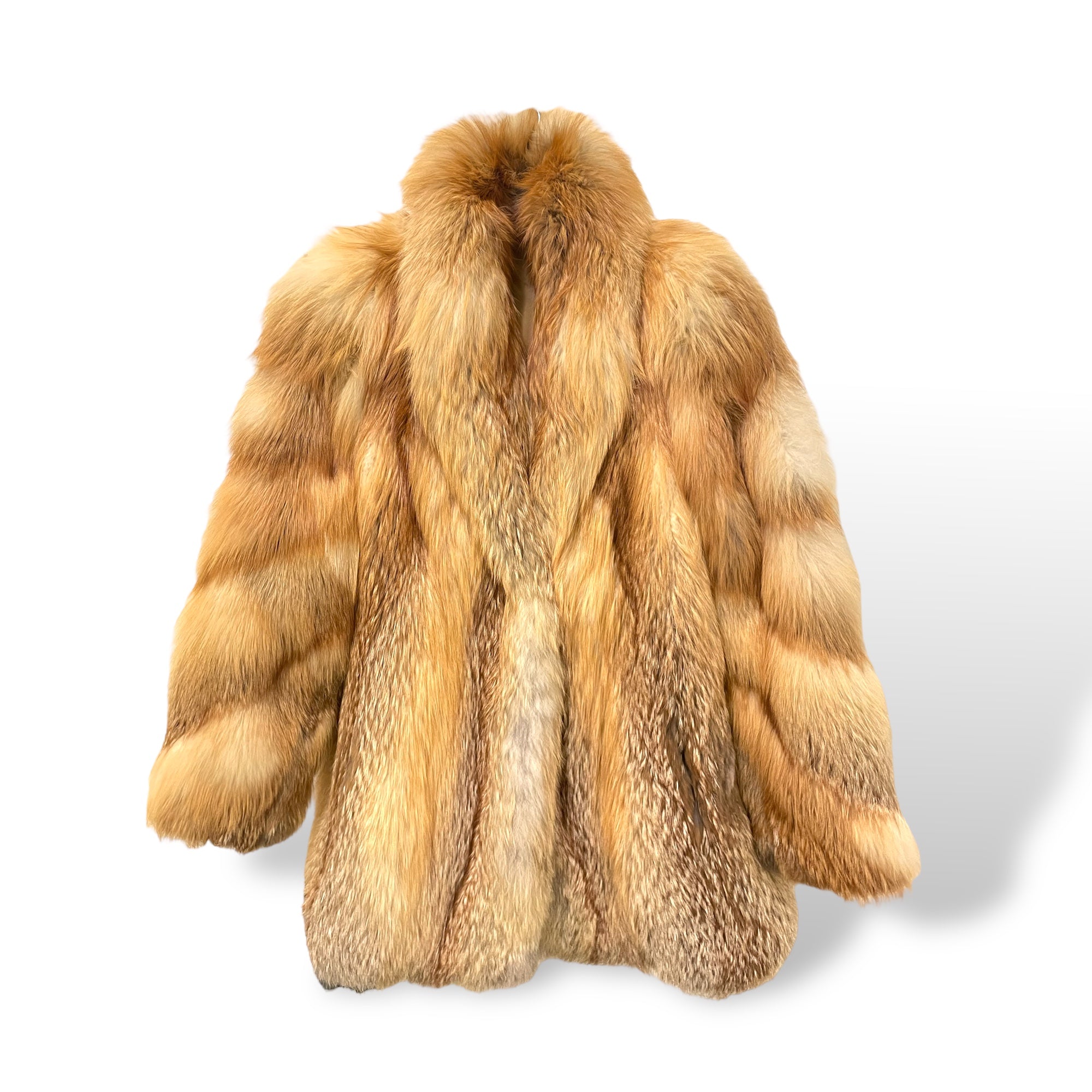 STUNNING Custom Made RED Fox Fur Coat |Size:8| Made in Hong Kong