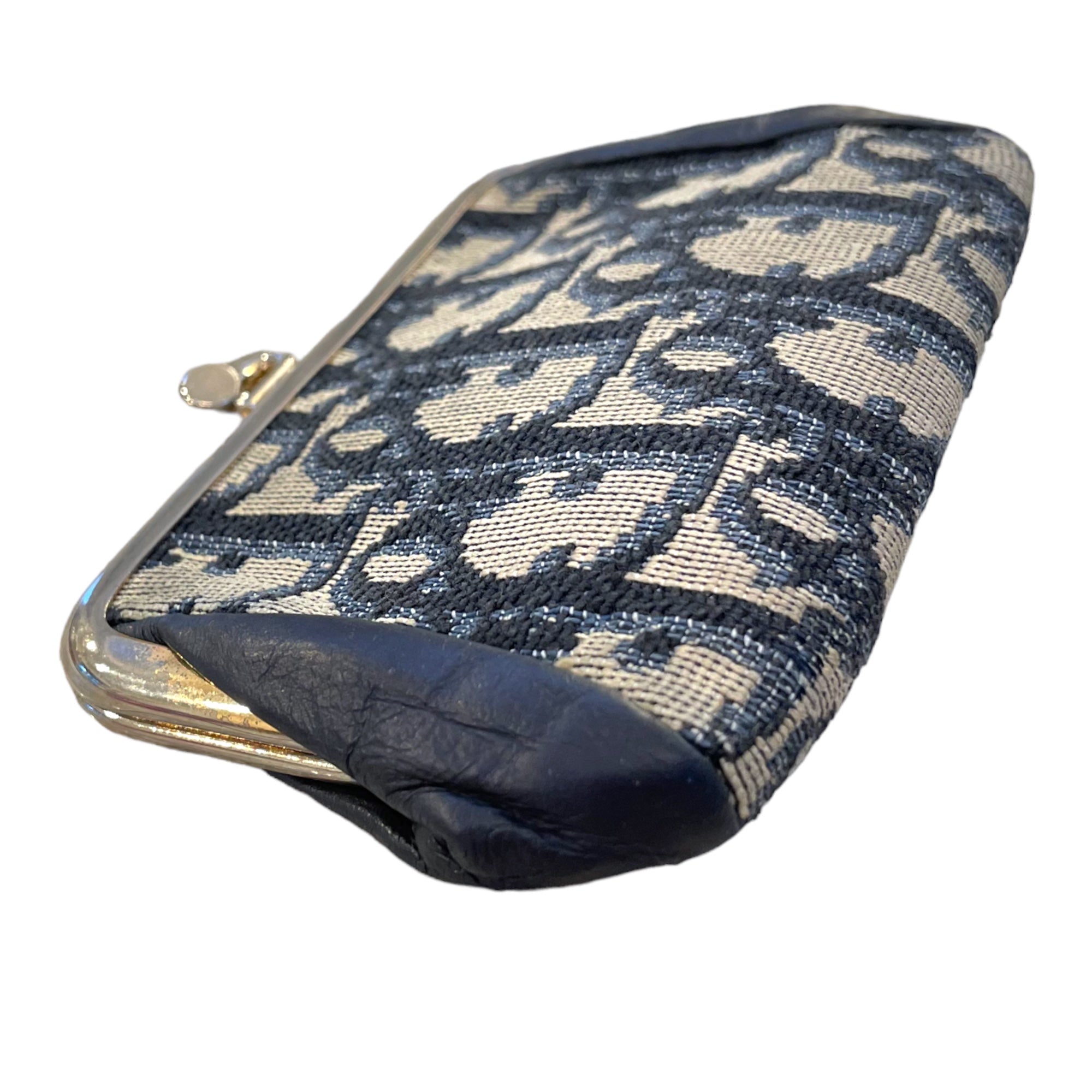 CHRISTIAN DIOR Classic Blue Diorissimo RARE😍 Vintage Kiss Lock Coin Purse