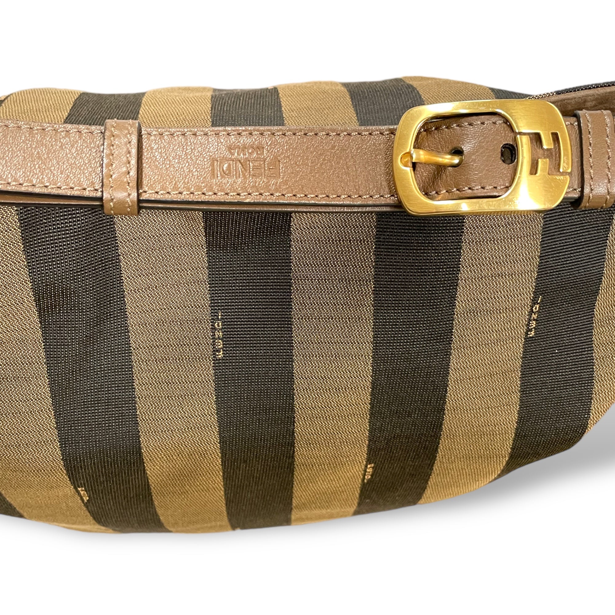 FENDI Large Pequin Striped Hobo Bag