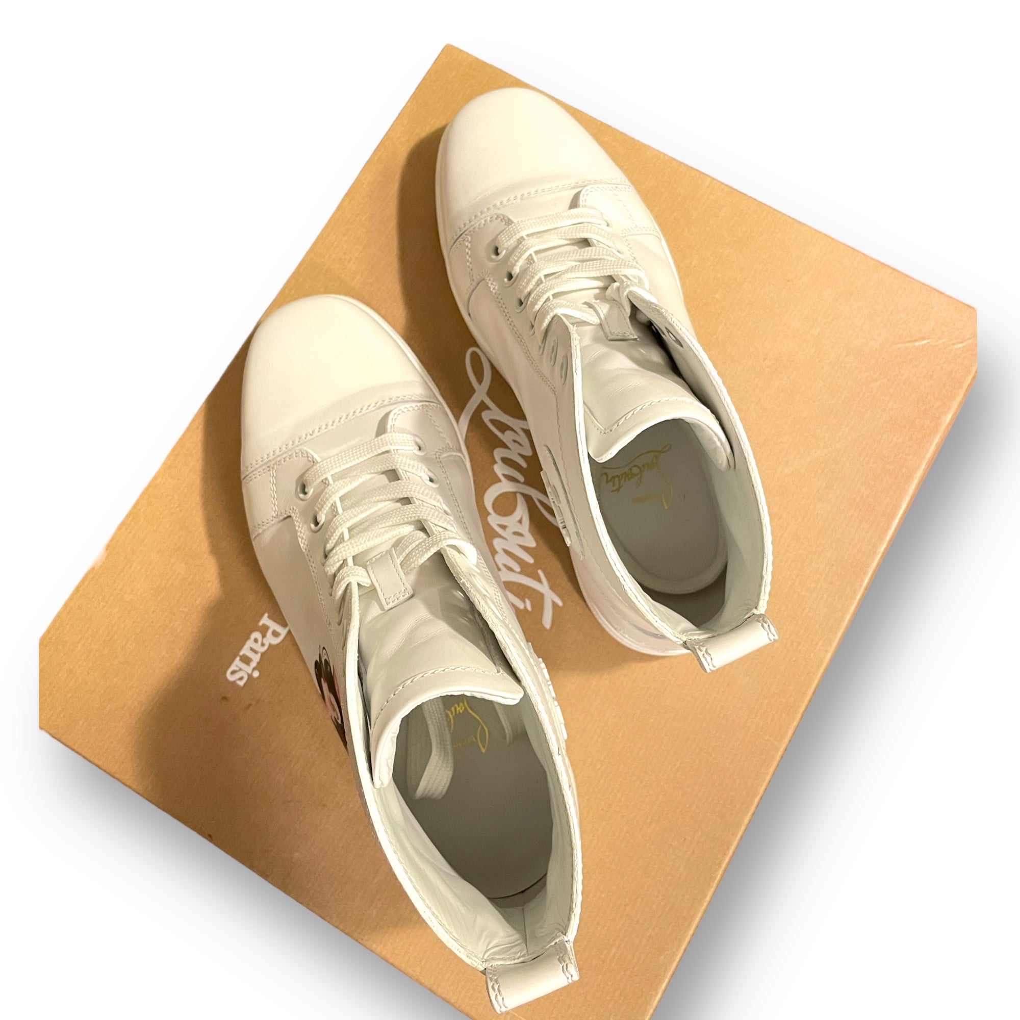 Christian Louboutin Loupin Up Donna High-Top Leather Sneakers |Size:IT 38|