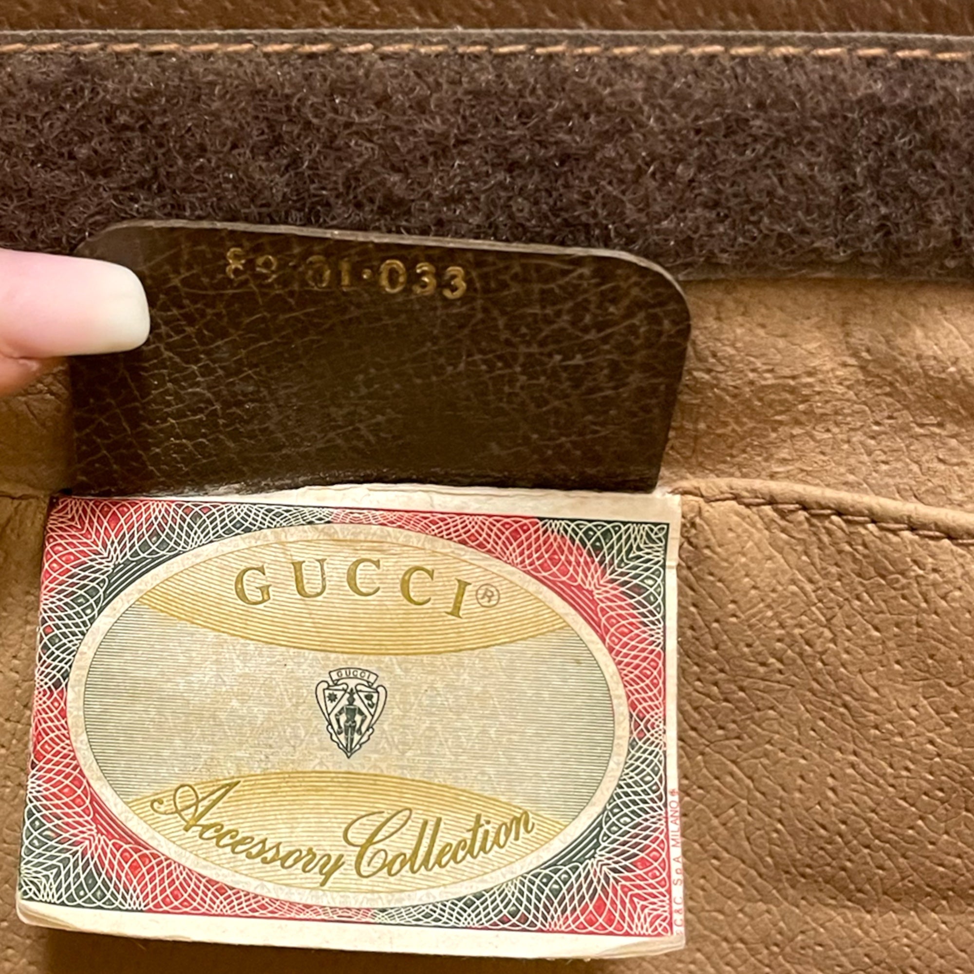 GUCCI Vintage Green & Red Classic Web Motif Print Pouch with Leather Trim