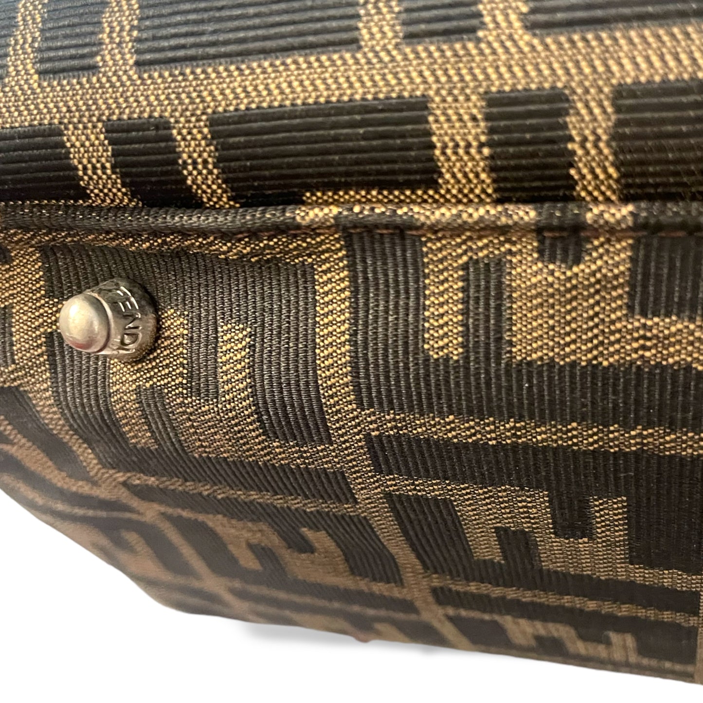 FENDI ZUCCA Print LARGE Vintage Twin Tote