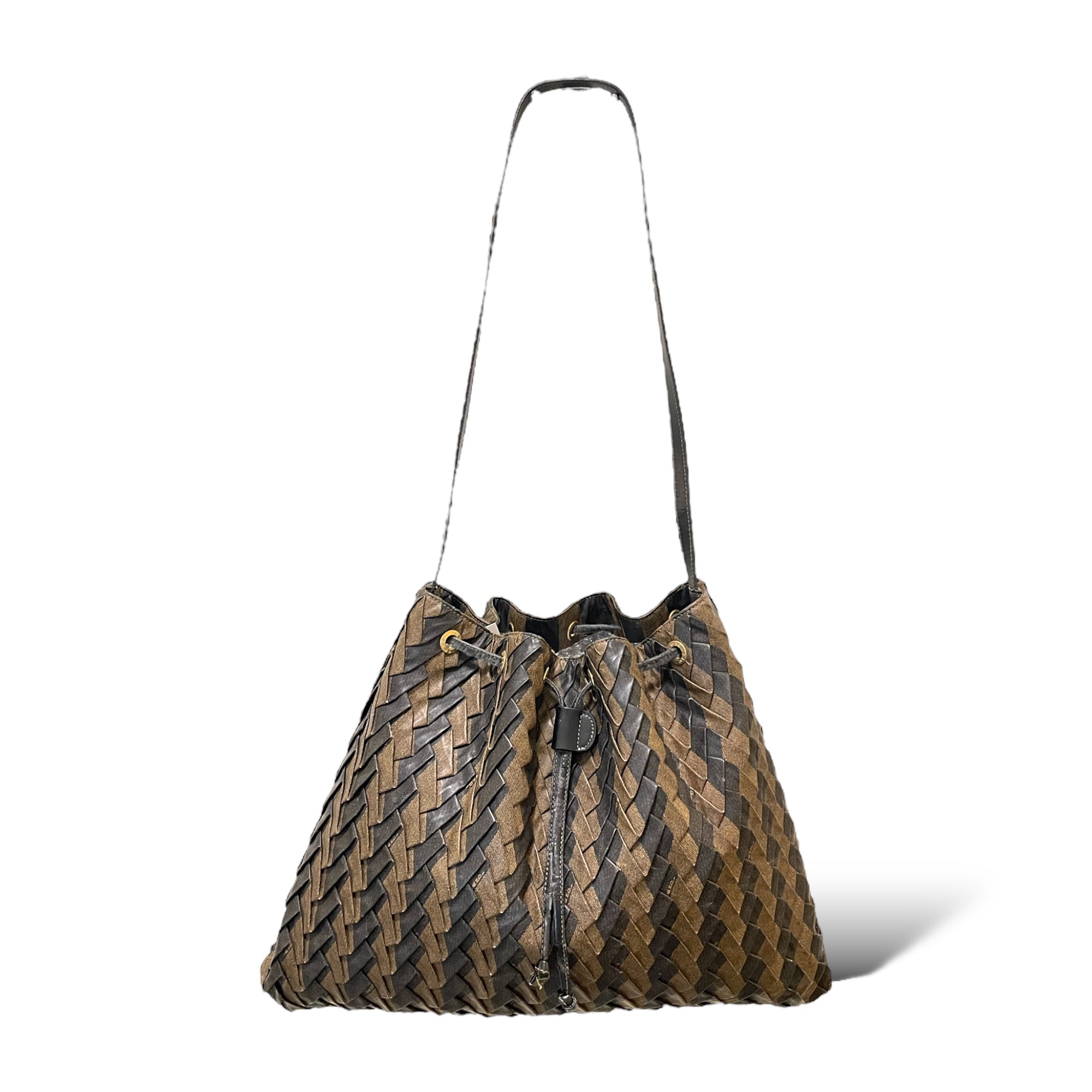 FENDI Vintage Pequin Woven Design Crossbody/Sling/Shoulder Bag