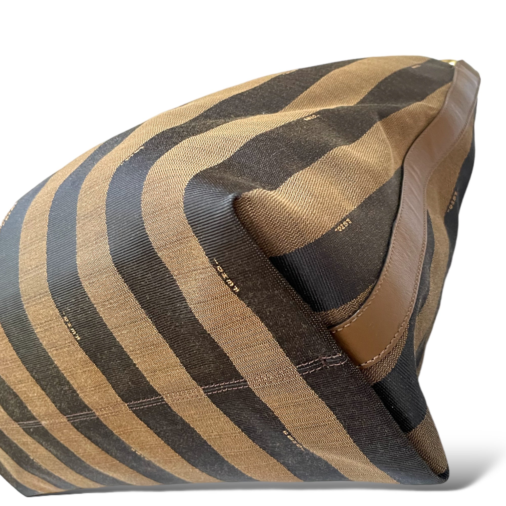 FENDI Large Pequin Striped Hobo Bag