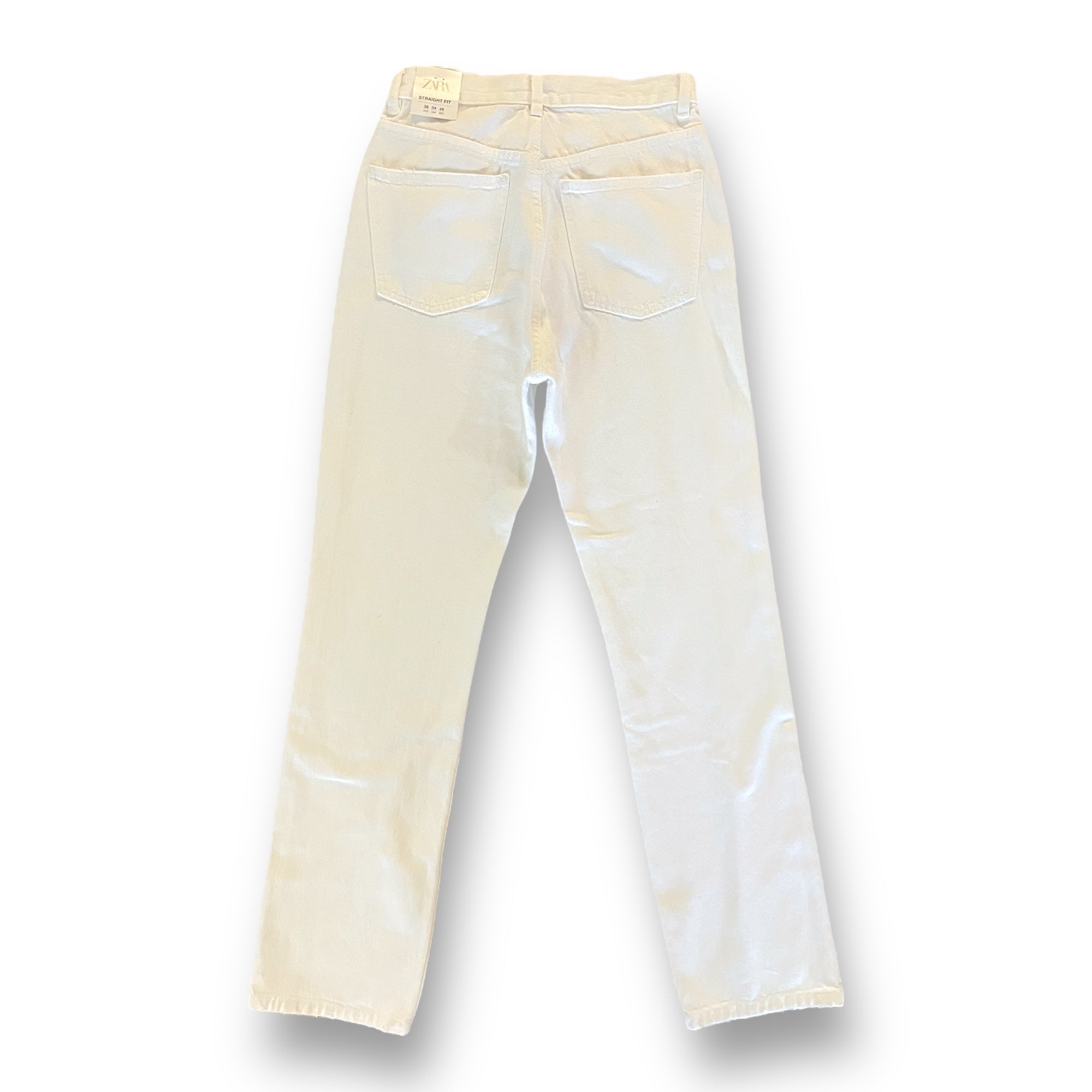 ZARA STRAIGHT FIT White Denim Jeans |Size: EU 34 US 4|