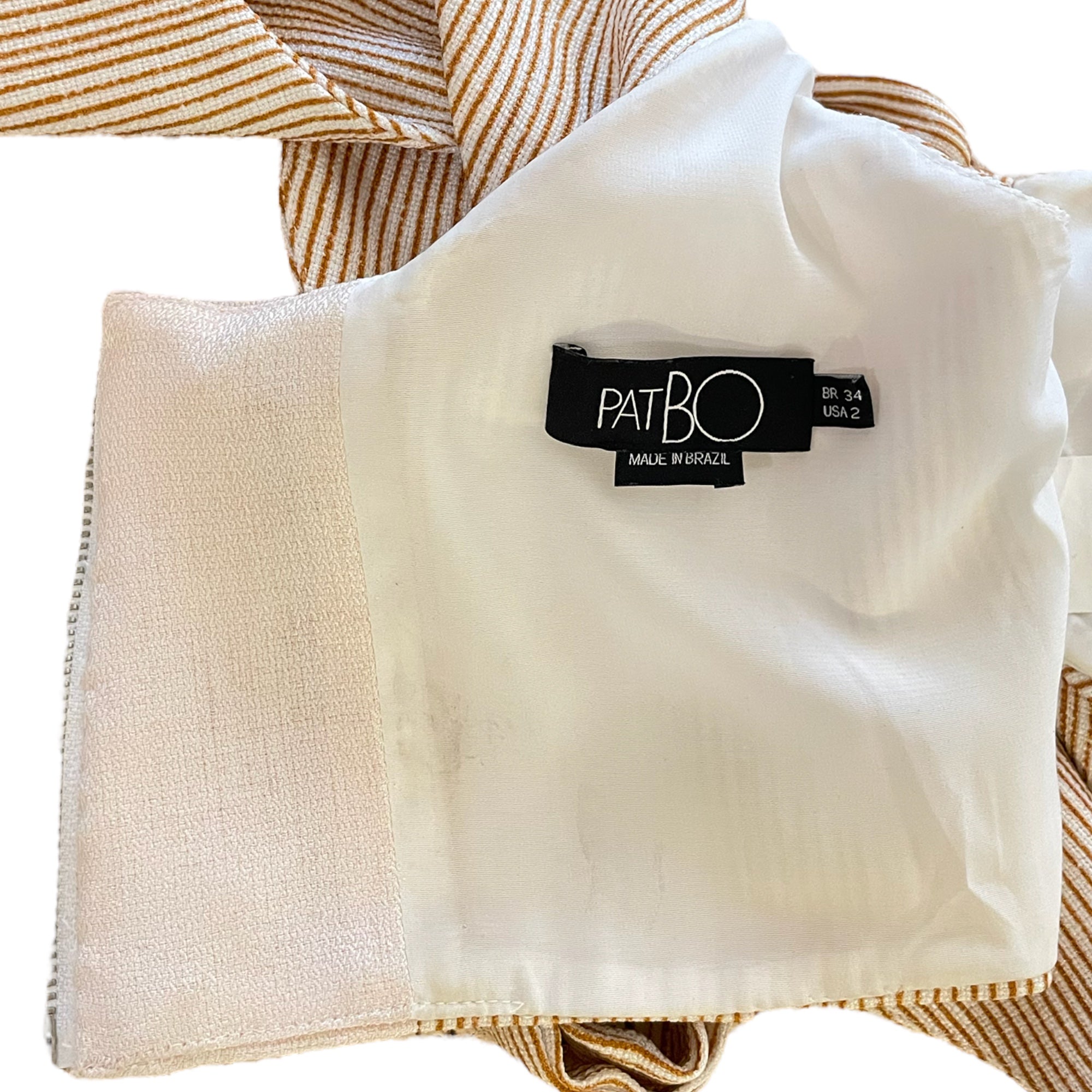 PATBO Striped Scoop Neck Crop Top |Size: XS|