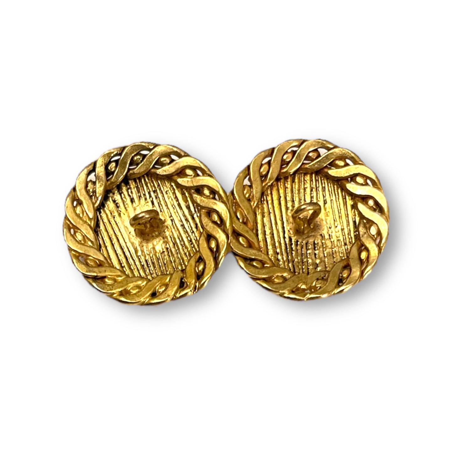 CELINE Authentic Vintage Gold Metal Logo Buttons (Five)