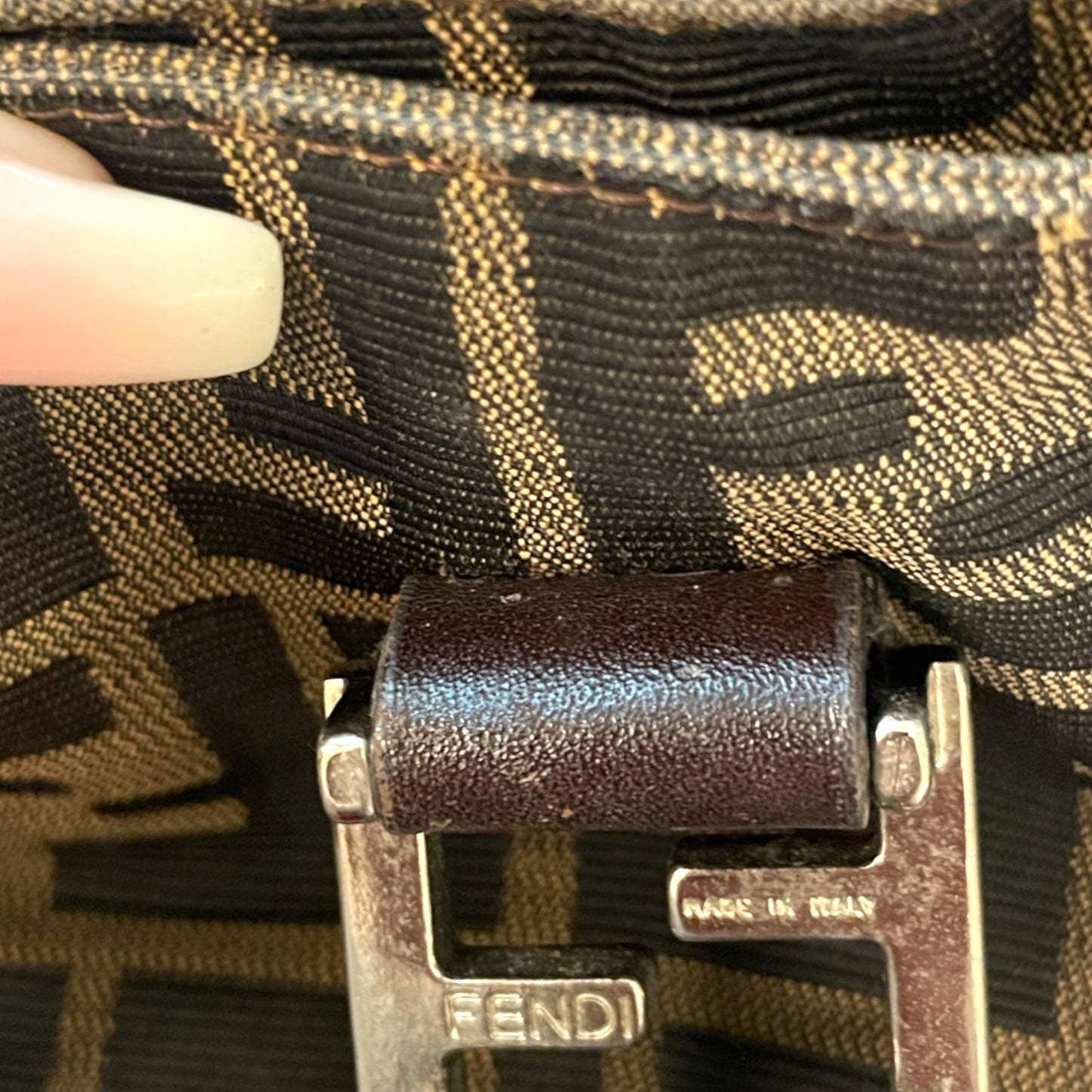FENDI ZUCCA Print LARGE Vintage Twin Tote
