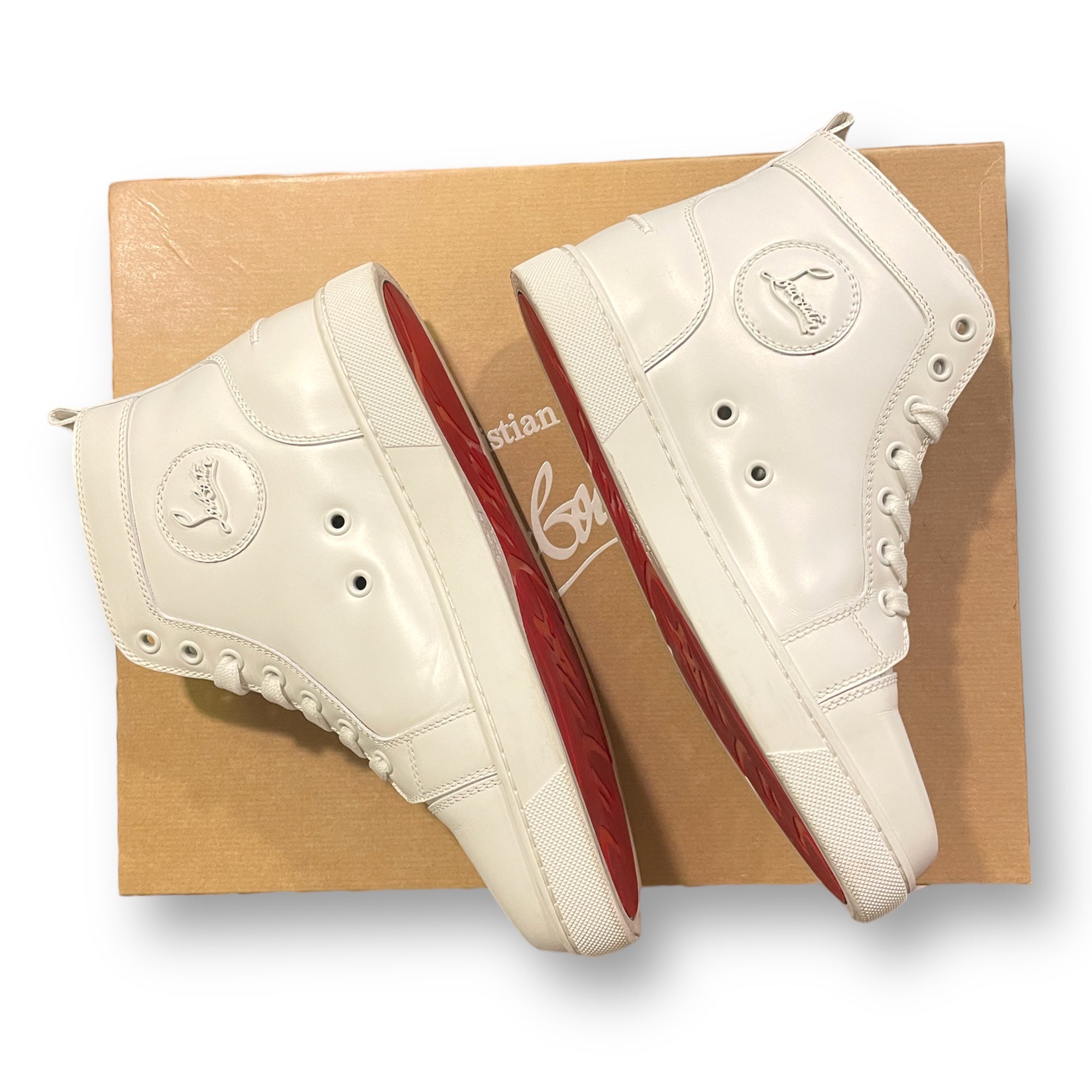 Christian Louboutin Loupin Up Donna High-Top Leather Sneakers |Size:IT 38|