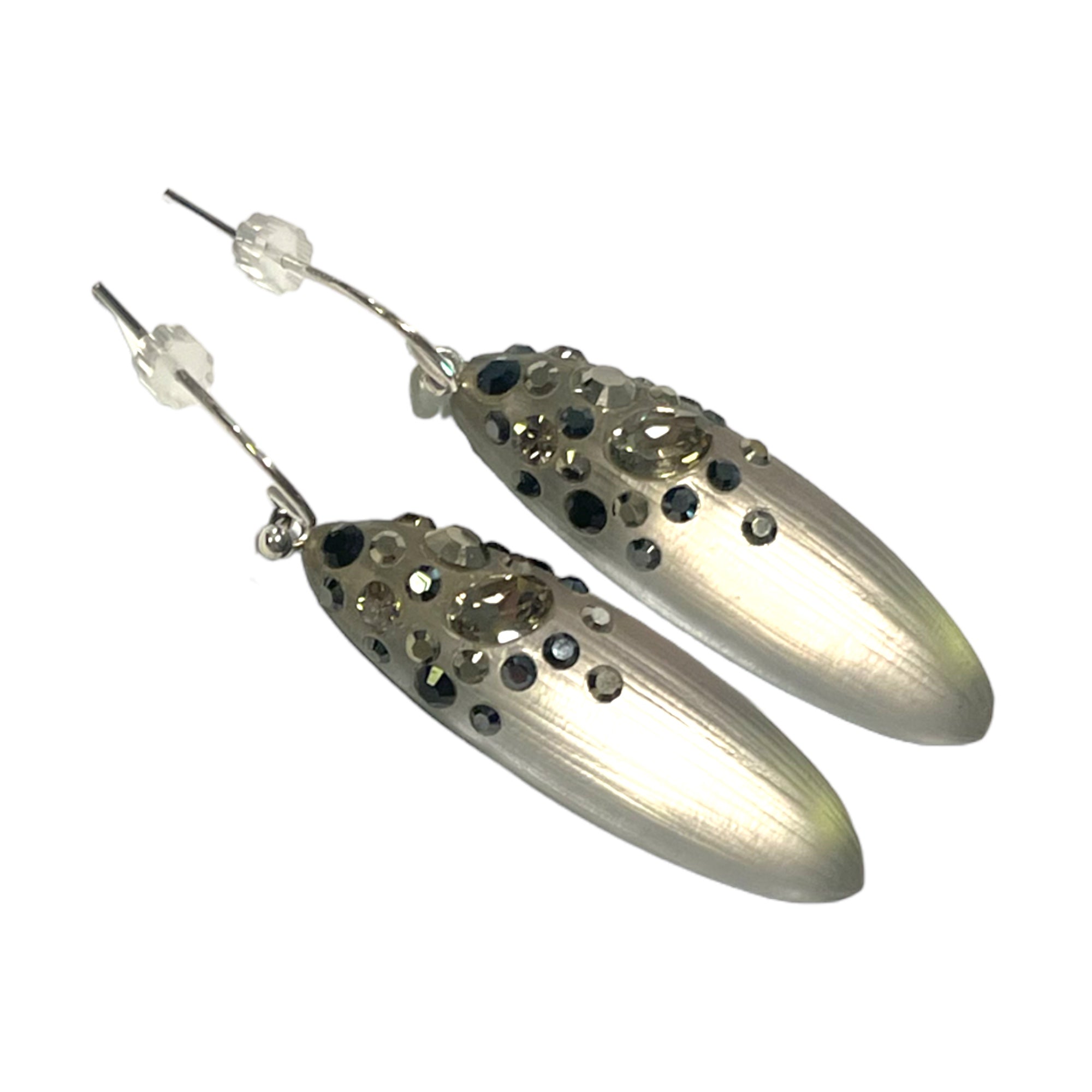 ALEXIS BITTAR Hand Carved Lucite Crystal Encrusted Drop EARRINGS