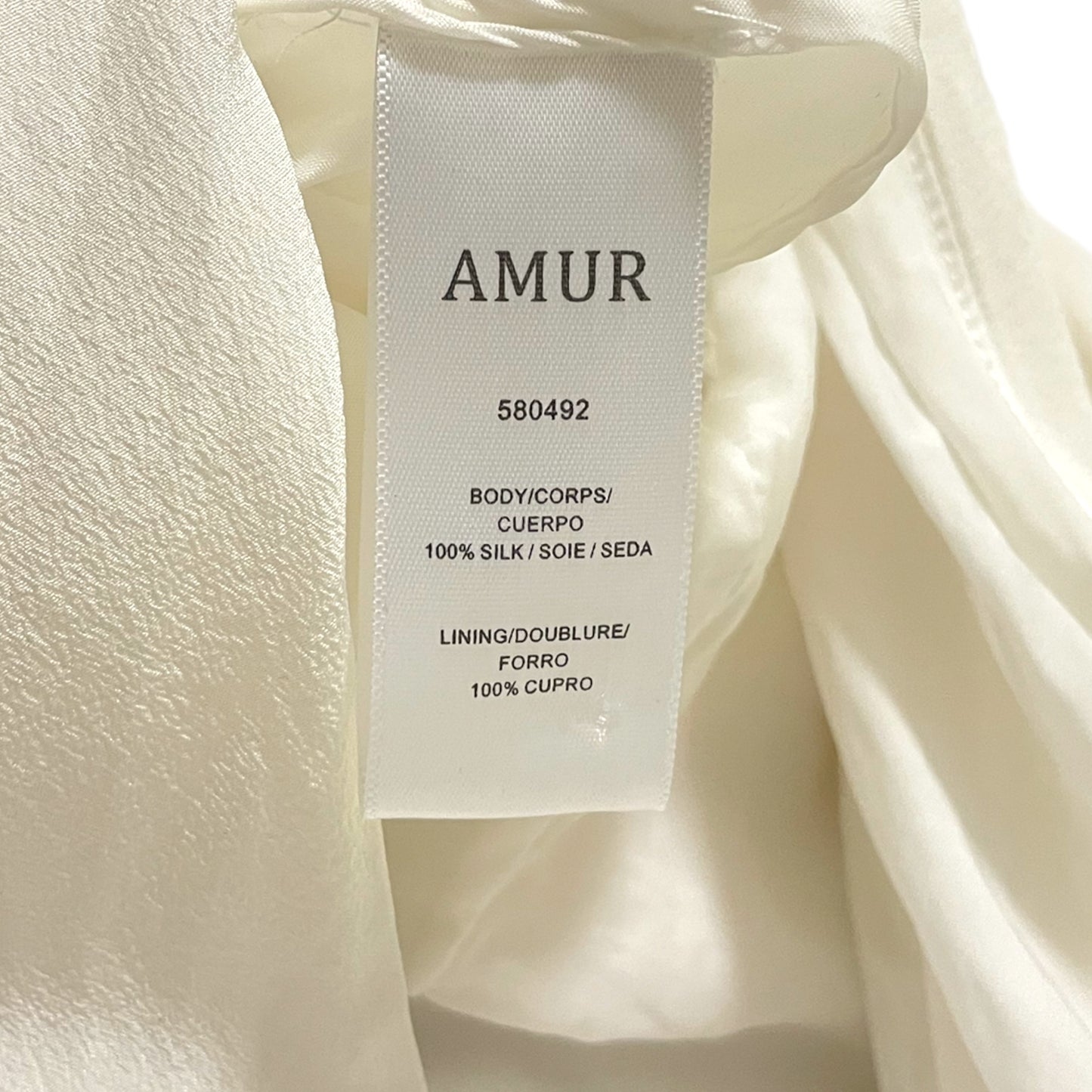 AMUR Silk Cowl Neck Blouse with Removable Sleeves