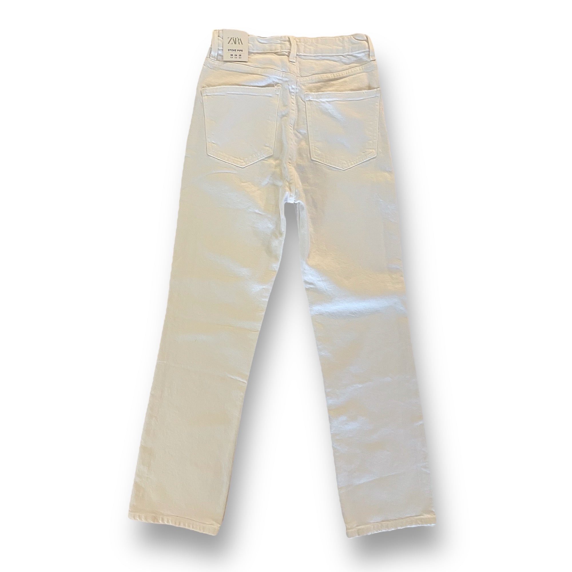 ZARA High-Rise STOVE PIPE White Denim Jeans |Size: EU 34 US 4|