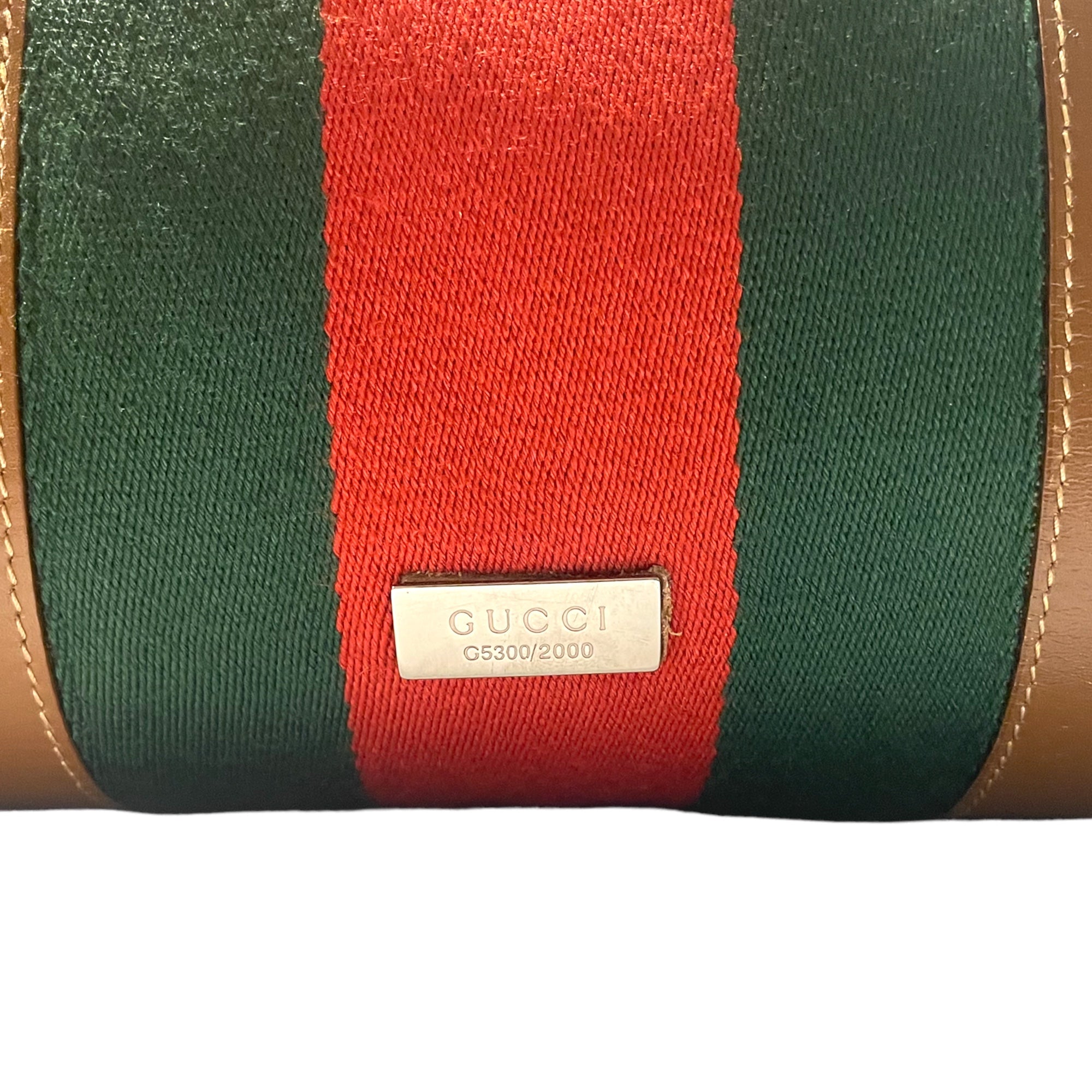 GUCCI Vintage Monogram Canvas LIMITED EDITION Web Boston Tote (EUC Numbered)