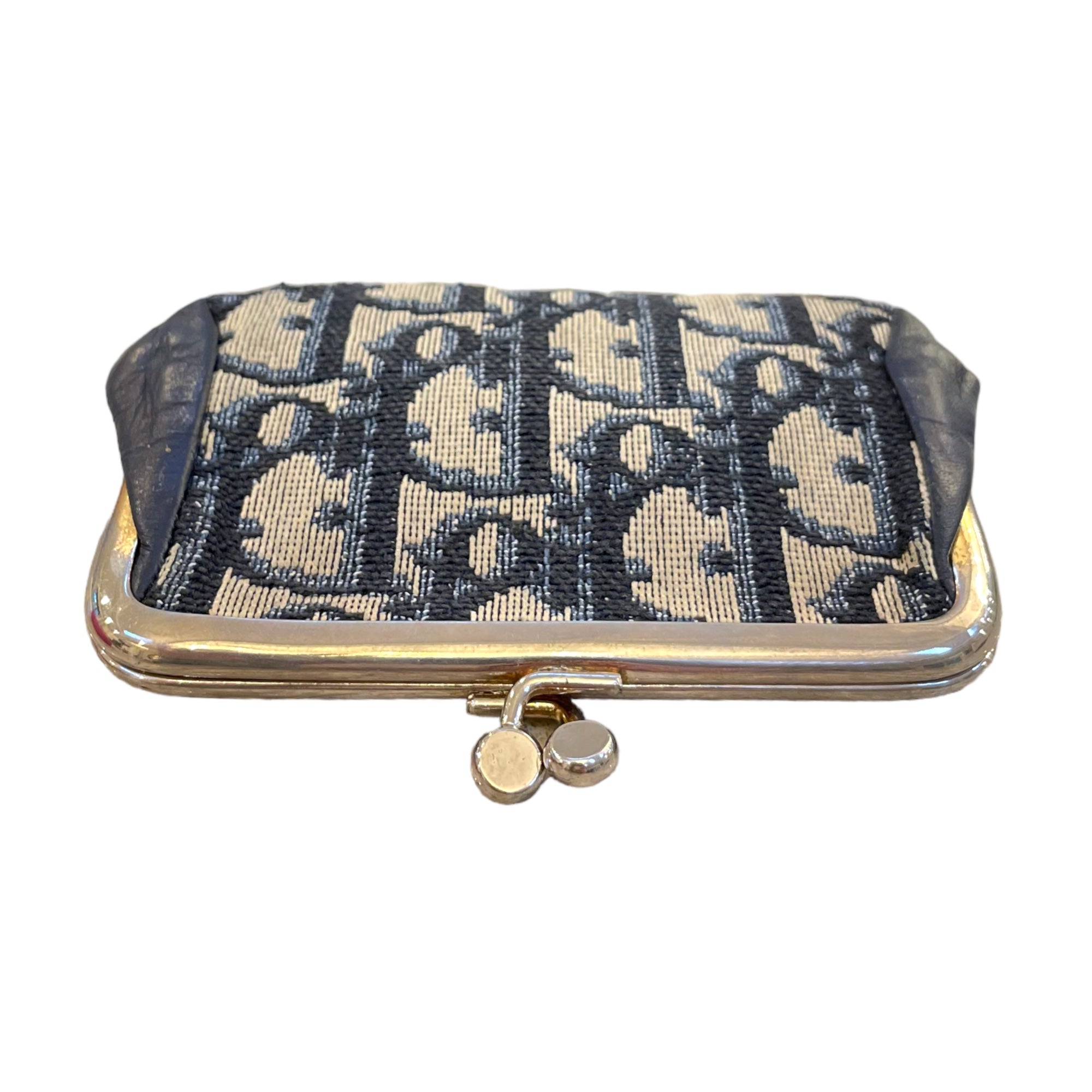 CHRISTIAN DIOR Classic Blue Diorissimo RARE😍 Vintage Kiss Lock Coin Purse
