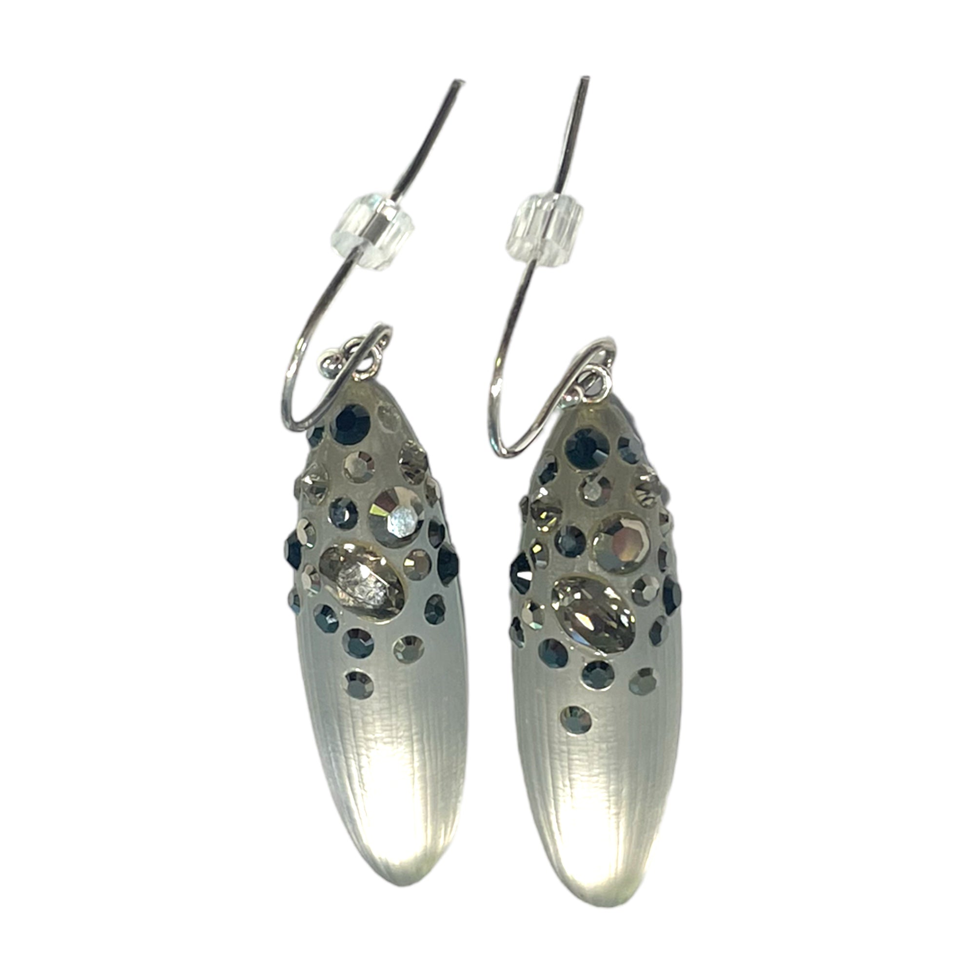 ALEXIS BITTAR Hand Carved Lucite Crystal Encrusted Drop EARRINGS