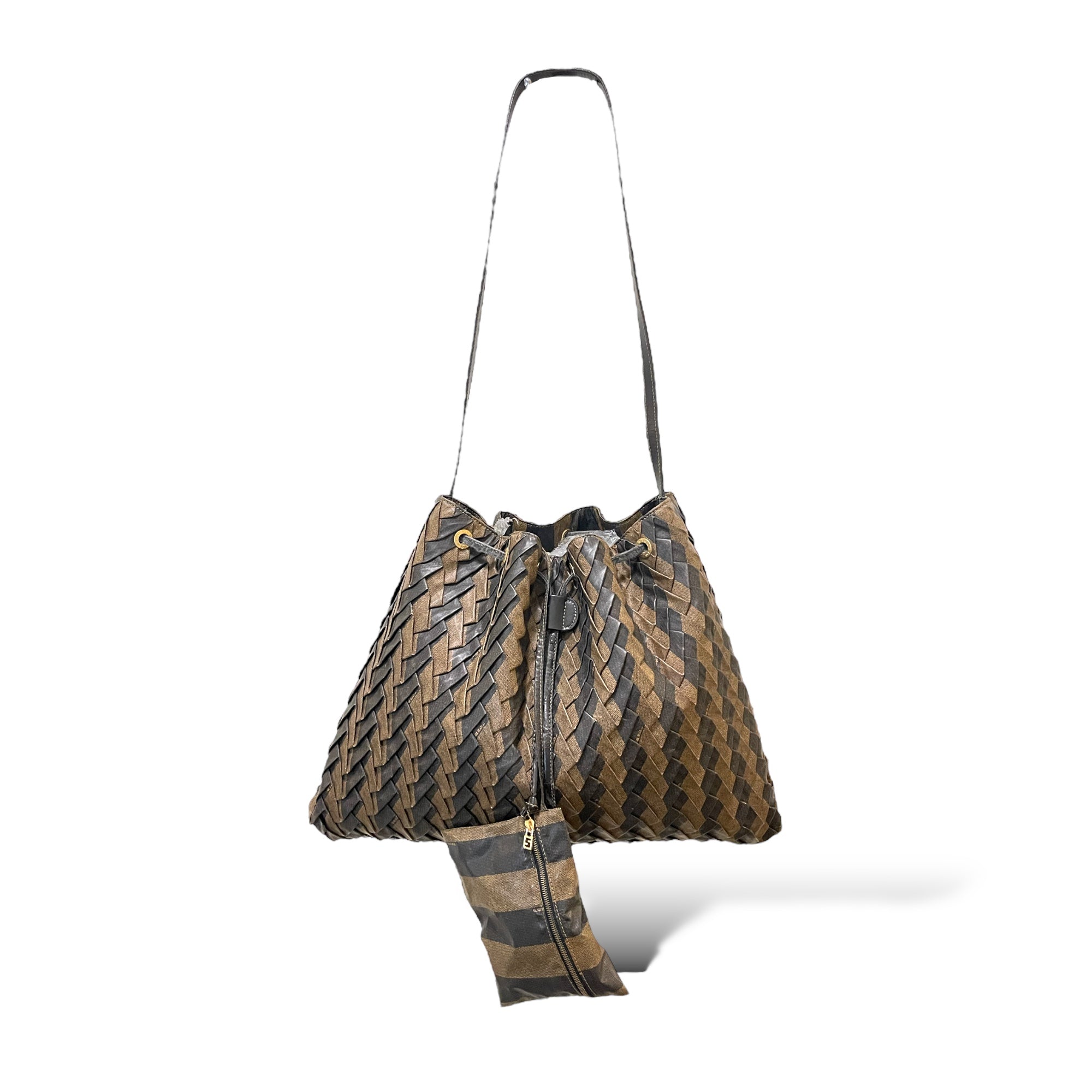 FENDI Vintage Pequin Woven Design Crossbody/Sling/Shoulder Bag