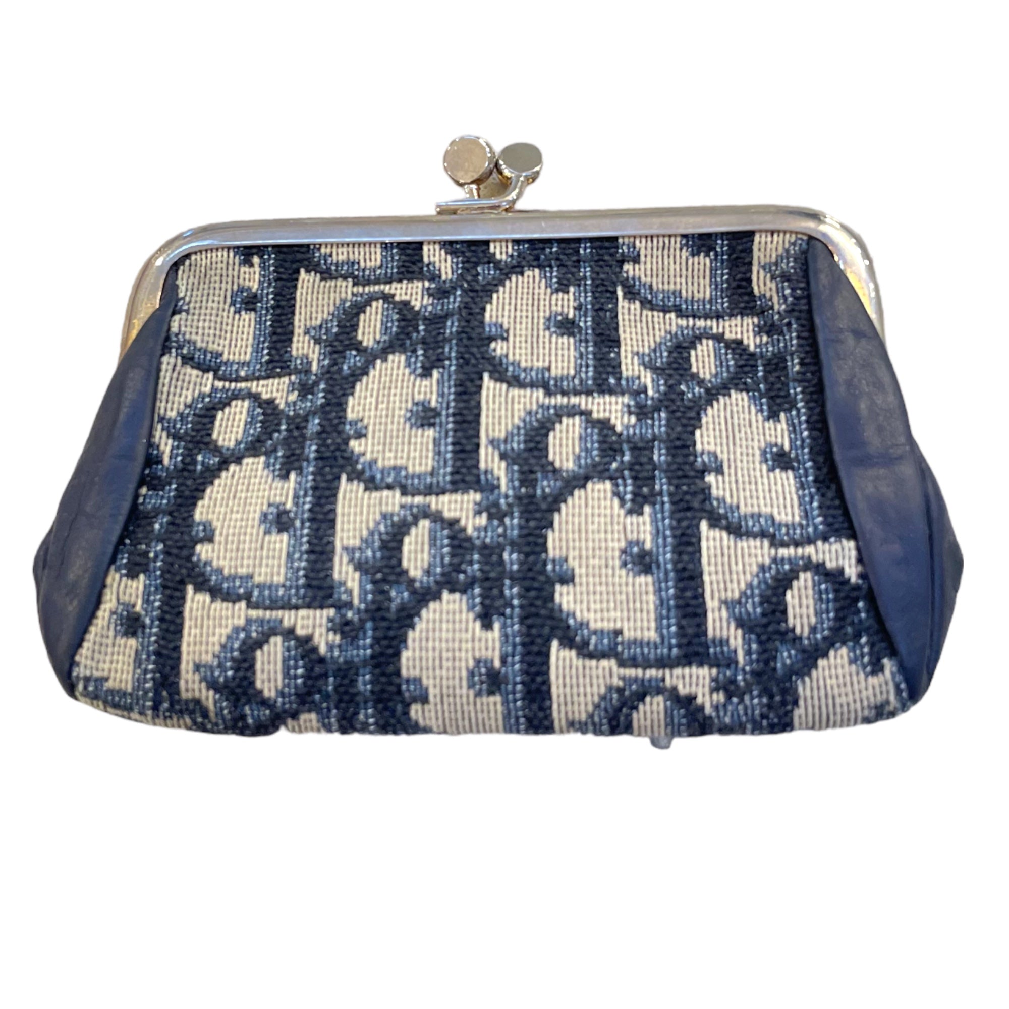 CHRISTIAN DIOR Classic Blue Diorissimo RARE😍 Vintage Kiss Lock Coin Purse