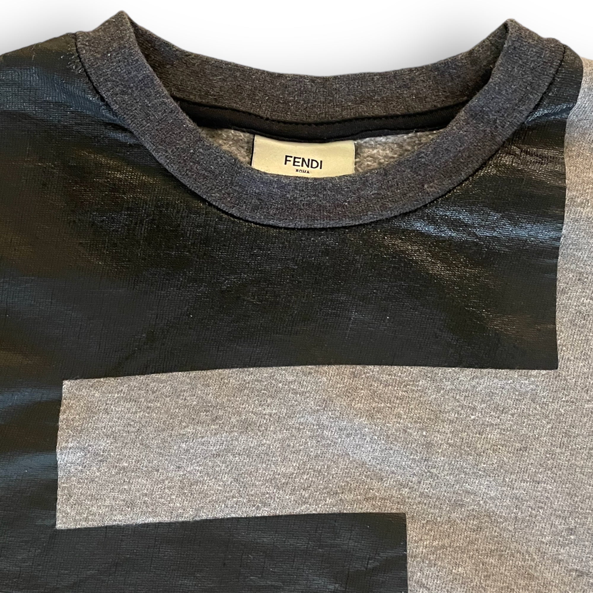 FENDI Double FF Motif Grey & Black Sweater |Size: Youth 12A|