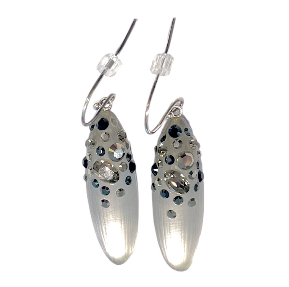 ALEXIS BITTAR Hand Carved Lucite Crystal Encrusted Drop EARRINGS