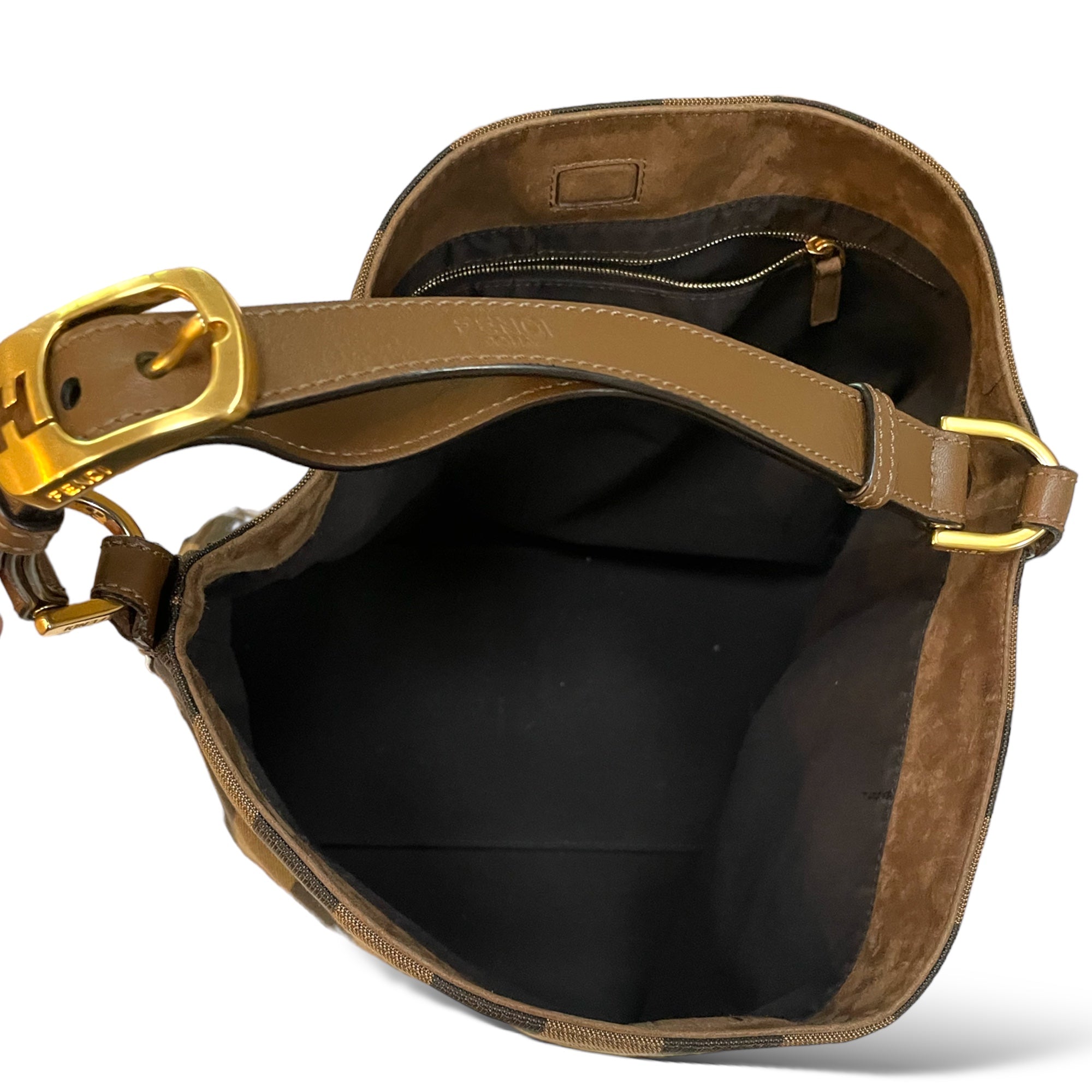FENDI Large Pequin Striped Hobo Bag