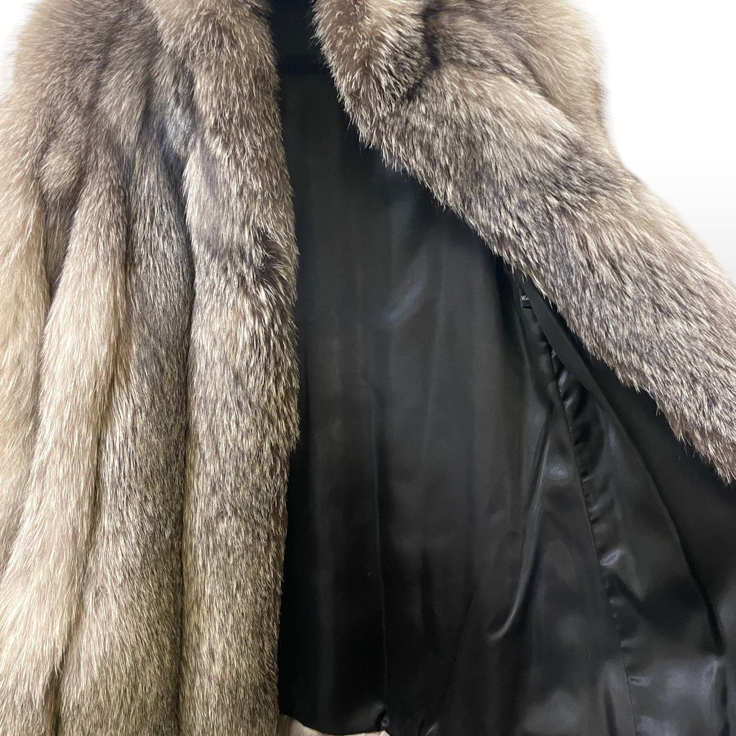 STUNNING Custom Made SILVER FOX FUR Coat |Size:8|