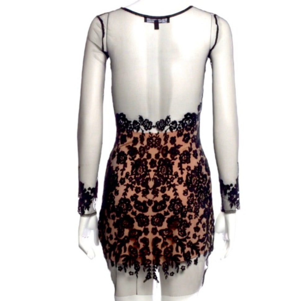 FOR LOVE & LEMONS Lace & Mesh Dress |Size: XS|