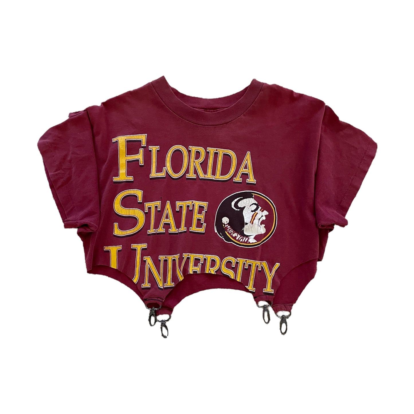 FURST OF A KIND Reworked VINTAGE Florida State University CLASP BOTTOM TEE