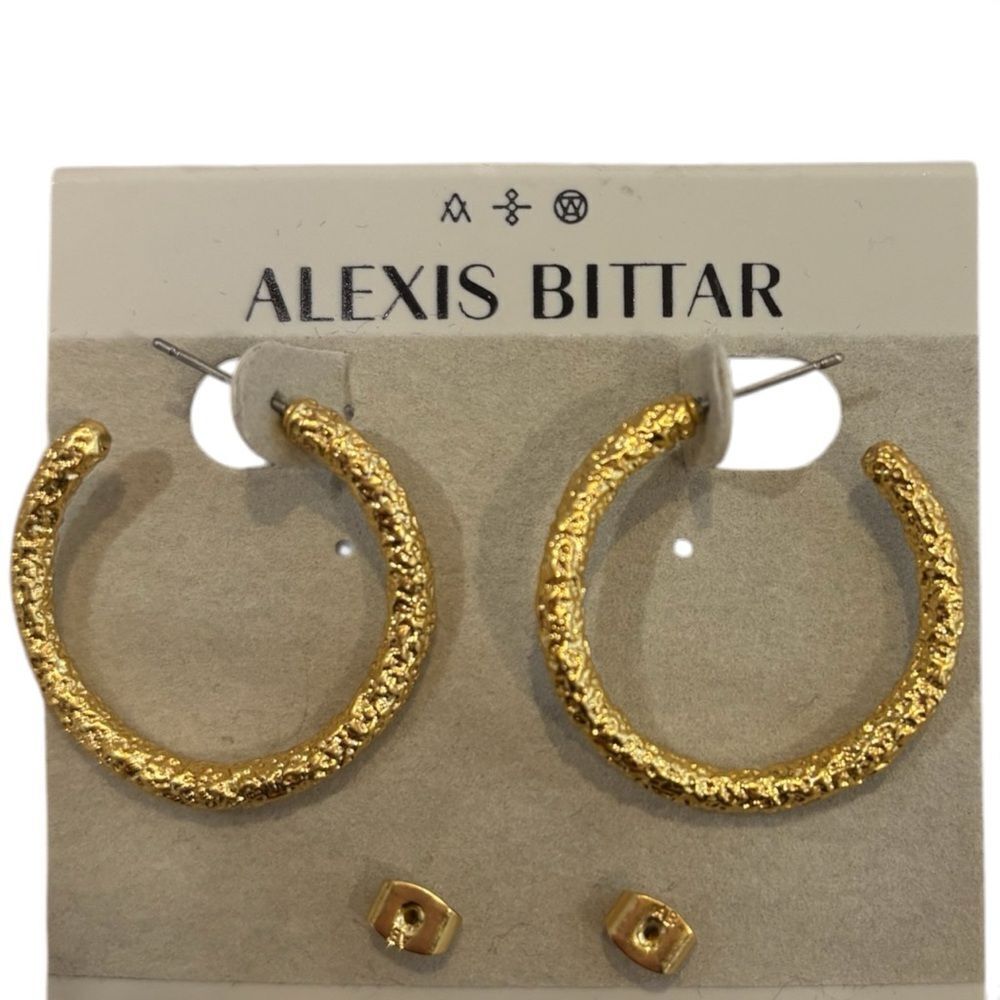 Alexis Bittar Alexis Bittar Golden Pebble Cake Hoop Earrings