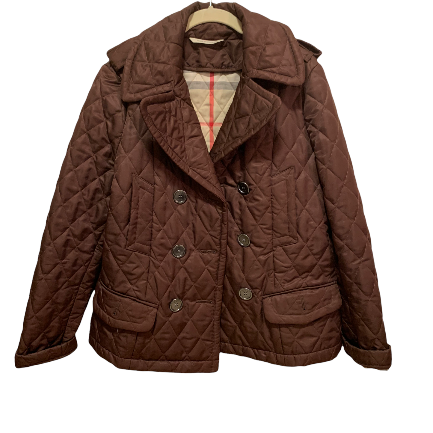 BURBERRY LONDON Women’s Brown Quilted Jacket Size: Large