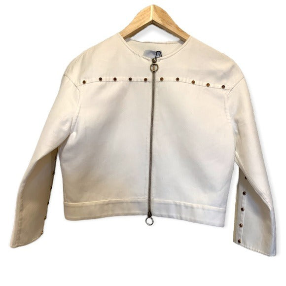 AGNONA White Cropped Jacket