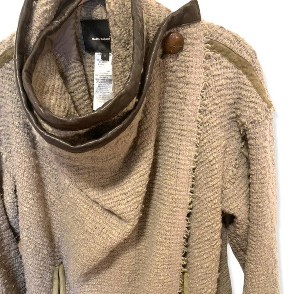 Isabel Marant Women’s wrap Sweater with button cowl neck  |Size: 1|