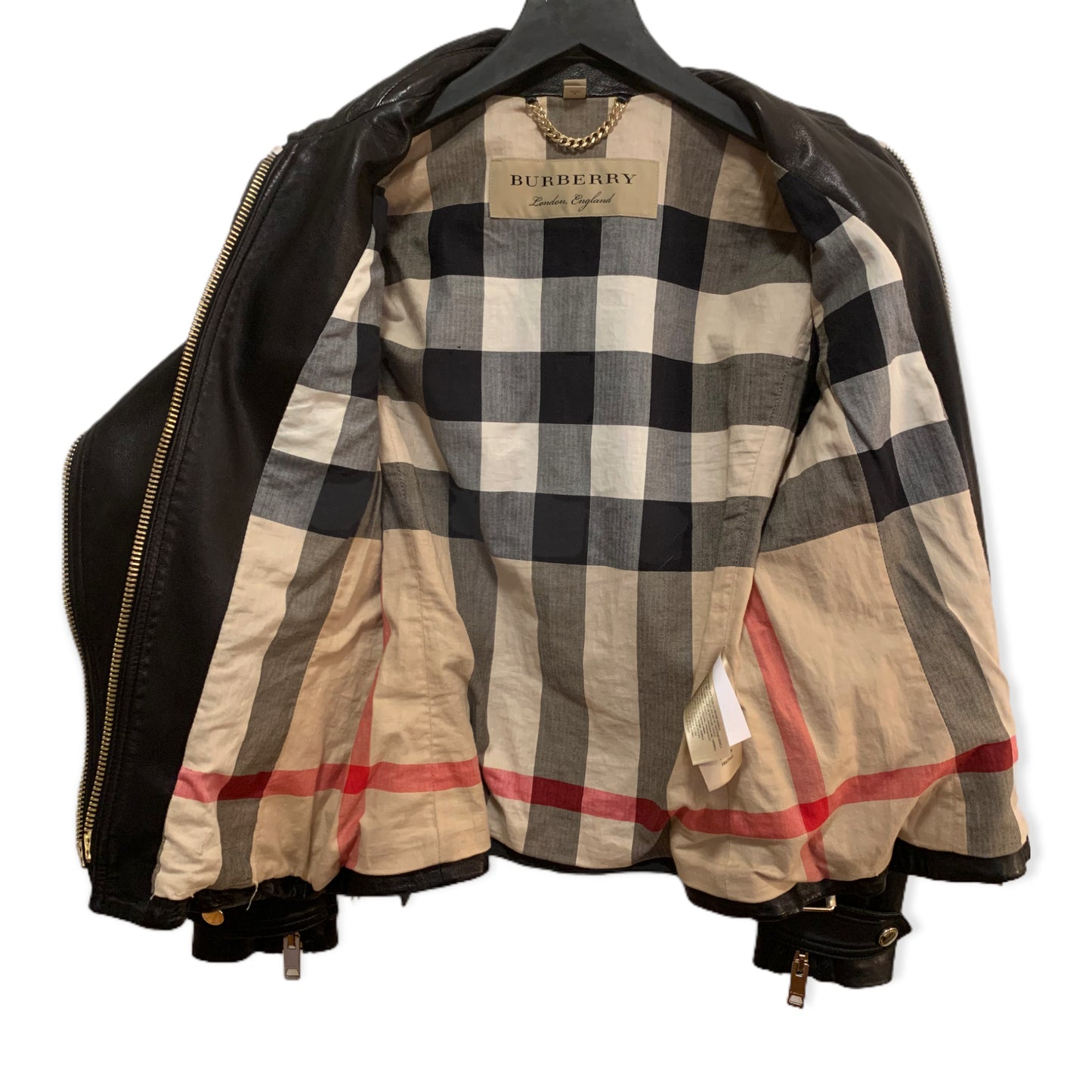 BURBERRY London England Leather Jacket Size: US 6