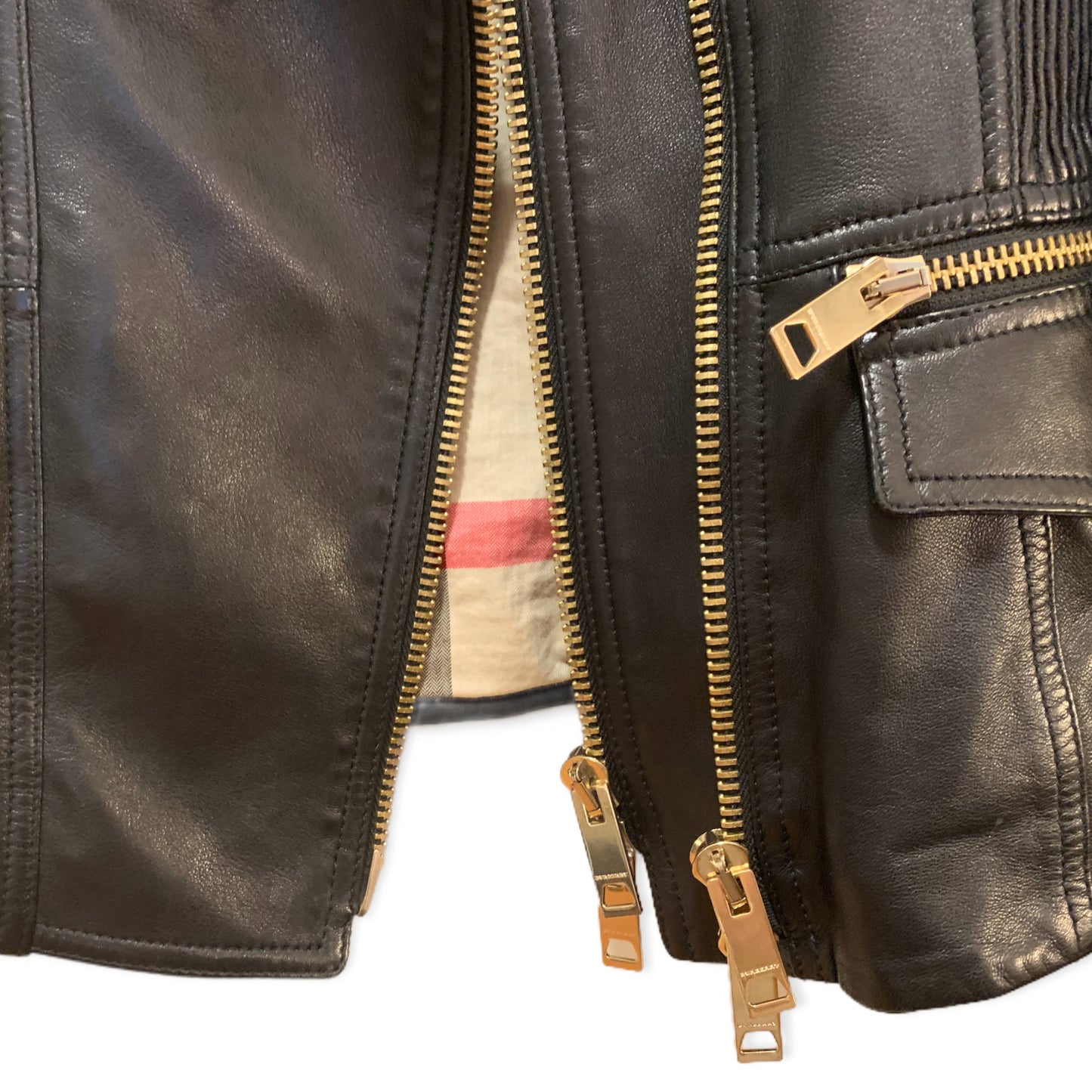 BURBERRY London England Leather Jacket Size: US 6