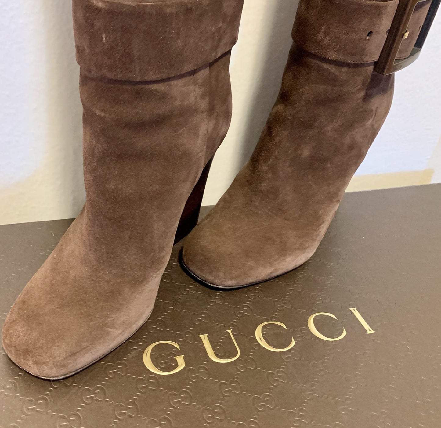 Gucci Cocoa Brown Kesha Suede Boots