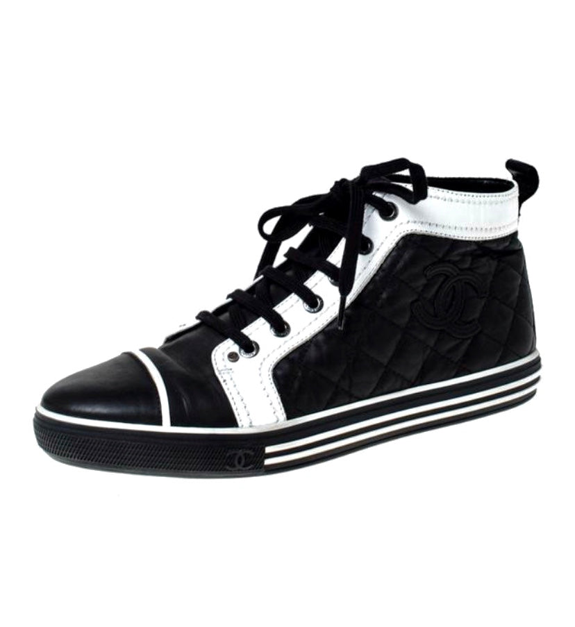 CHANEL Quilted Leather Sneakers