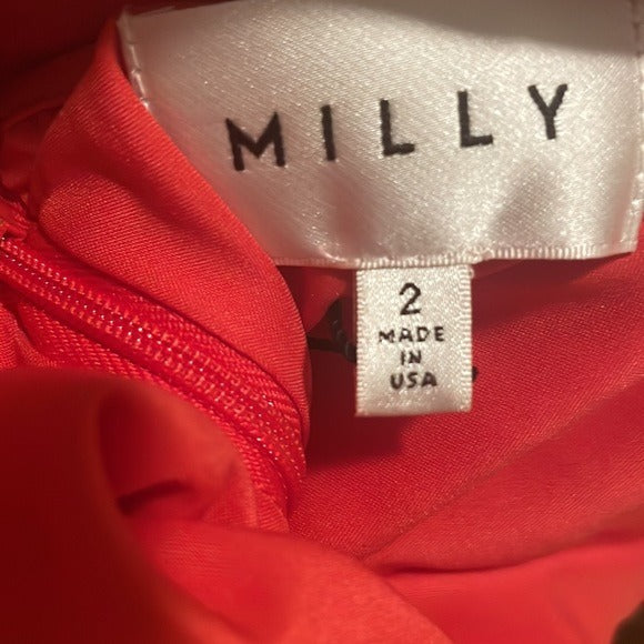 MILLY Coral Silk Dress |Size: 2|