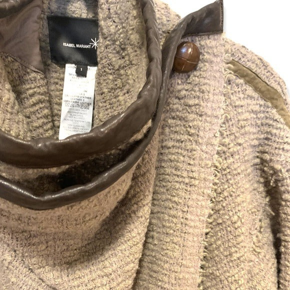 Isabel Marant Women’s wrap Sweater with button cowl neck  |Size: 1|