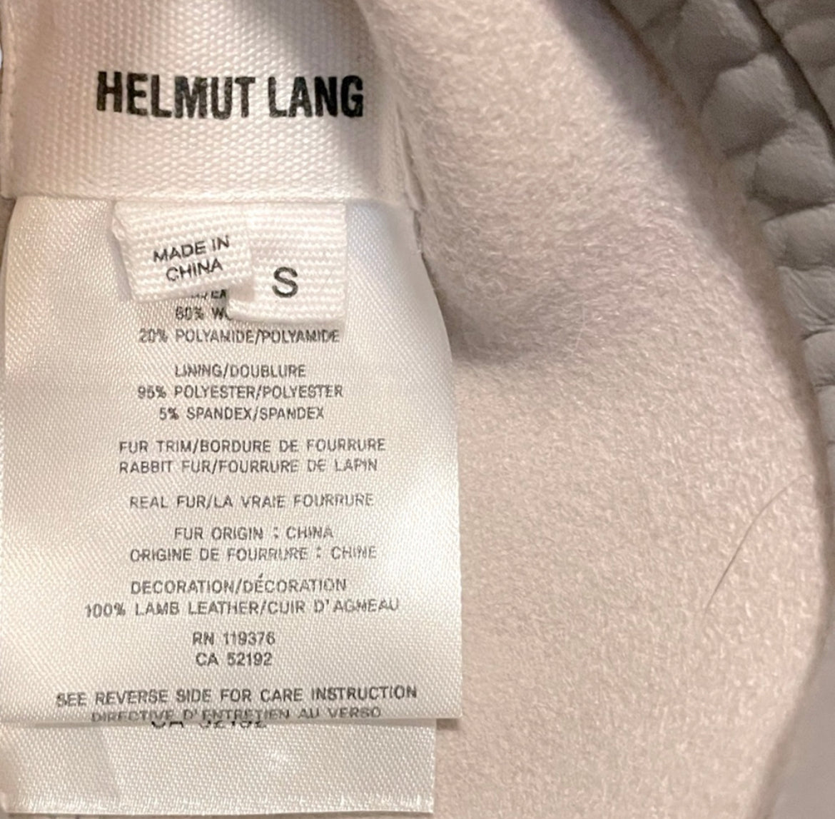 HELMUT LANG Reversible Wool & Fur Jacket with Lamb leather Accents |Size: Small|